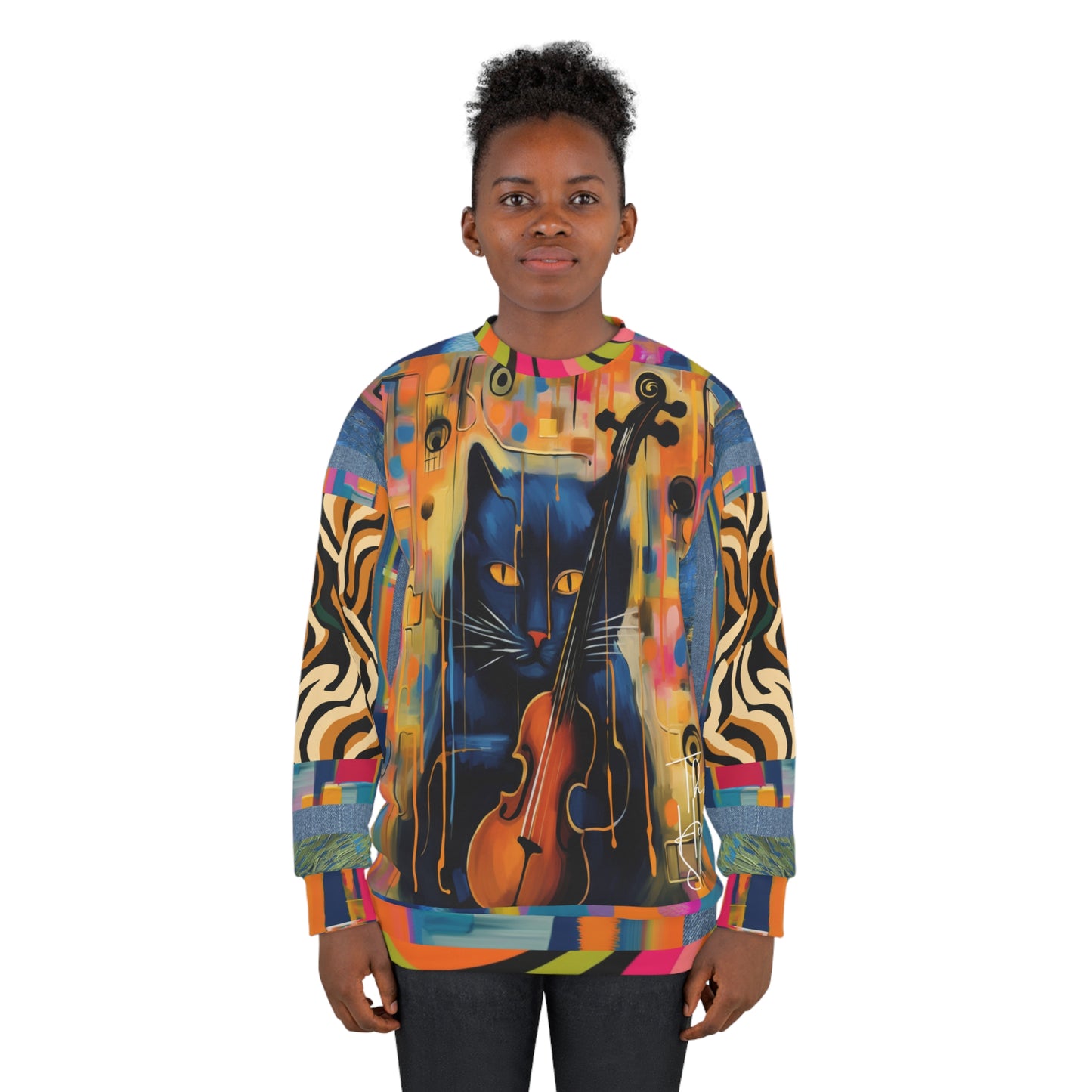 Cool Cat with Violin Unisex Sweatshirt