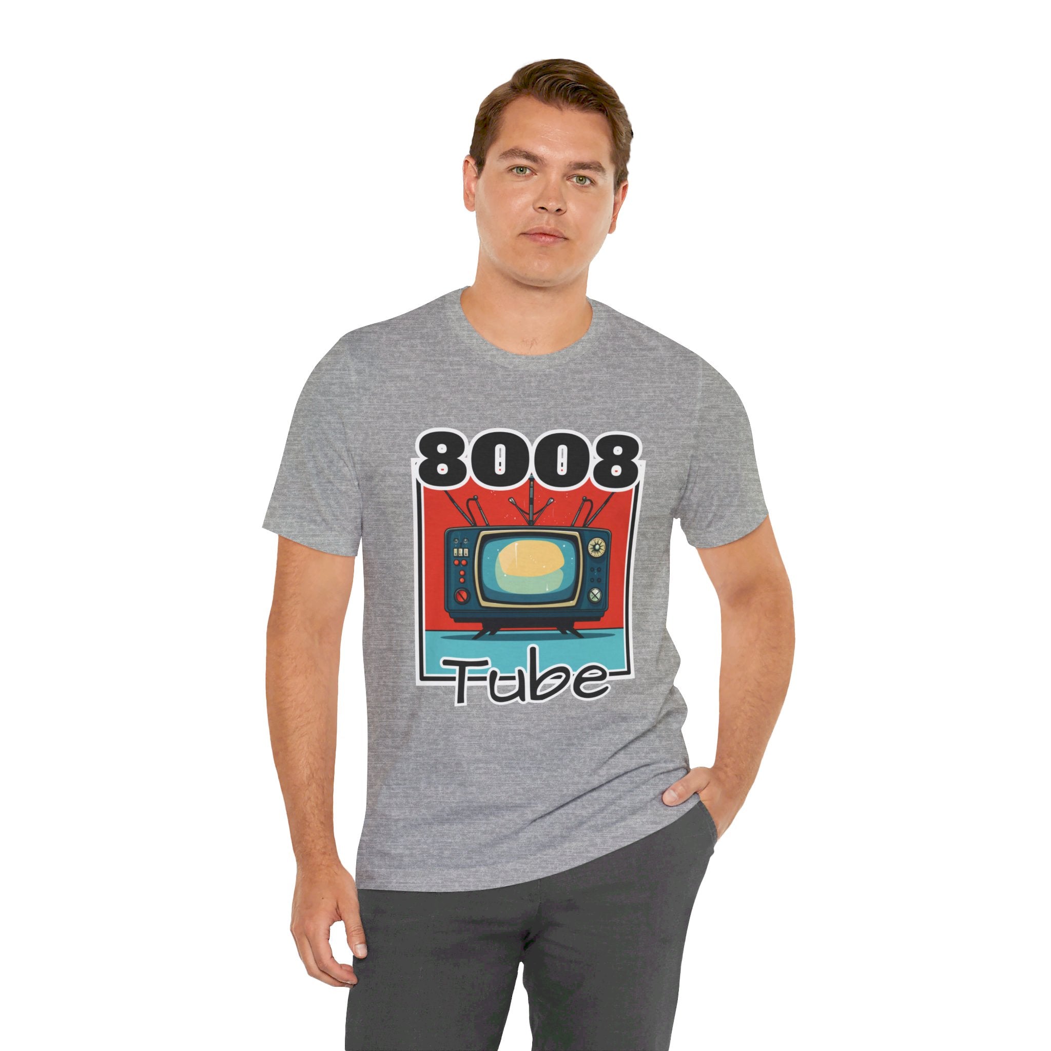 8008 Tube Vintage TV Print Unisex Short Sleeve Tee