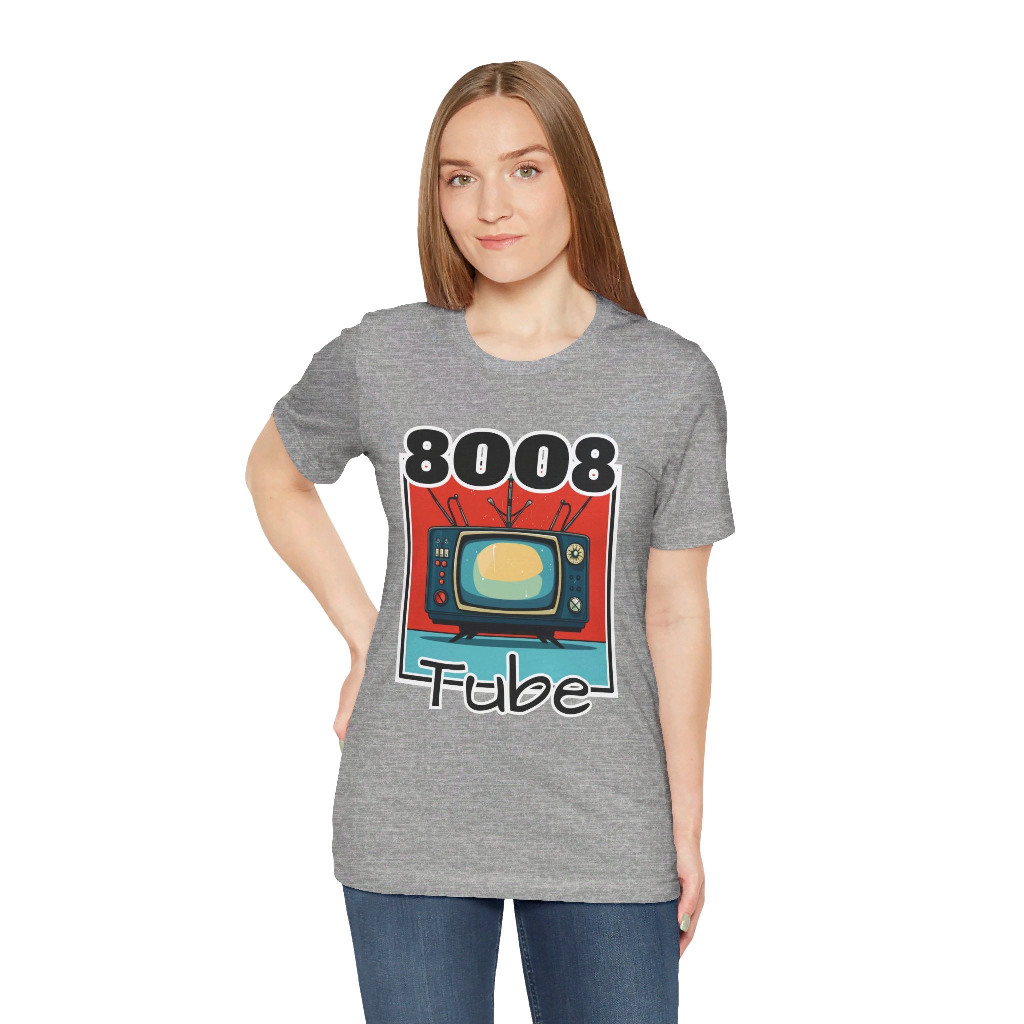8008 Tube Vintage TV Print Unisex Short Sleeve Tee