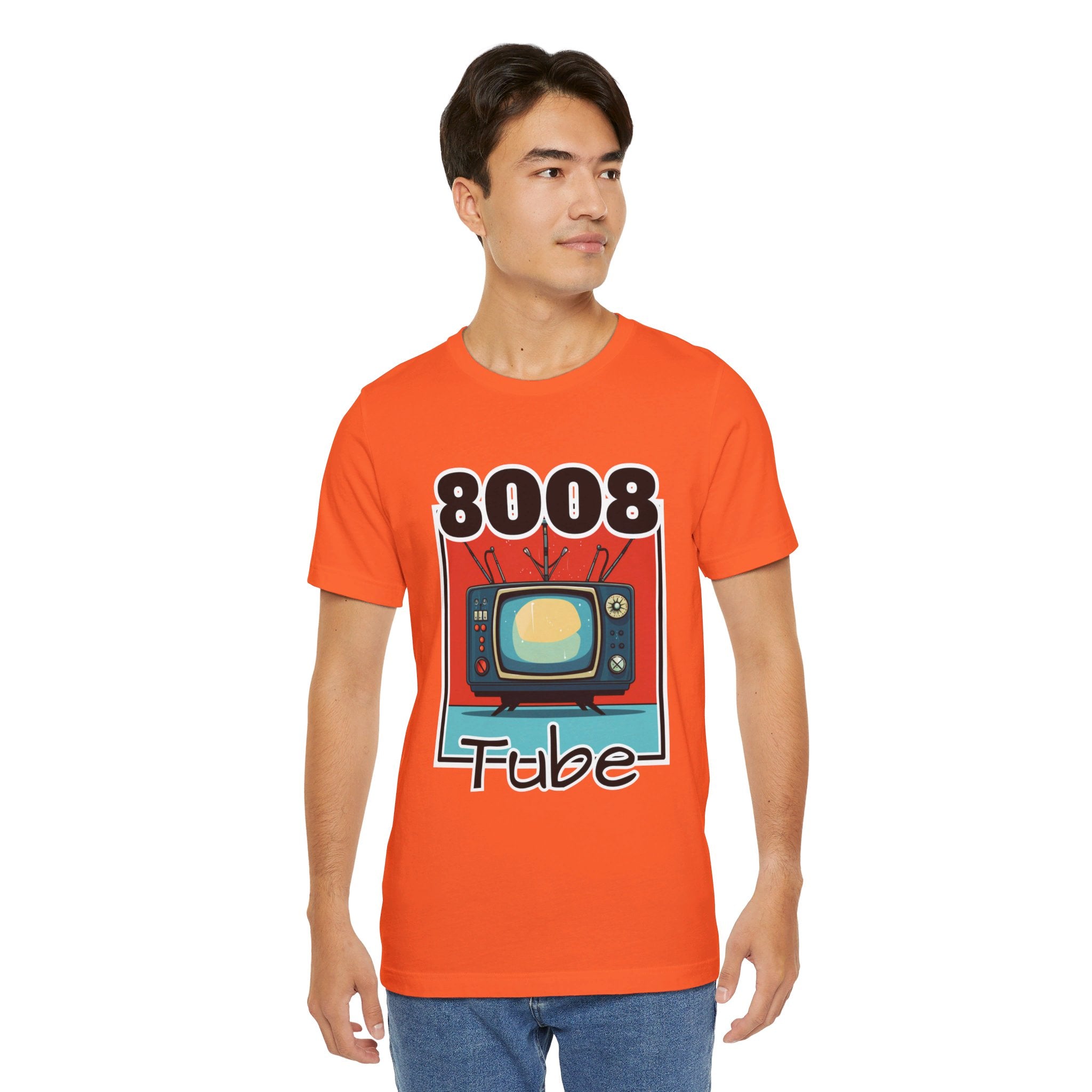 8008 Tube Vintage TV Print Unisex Short Sleeve Tee