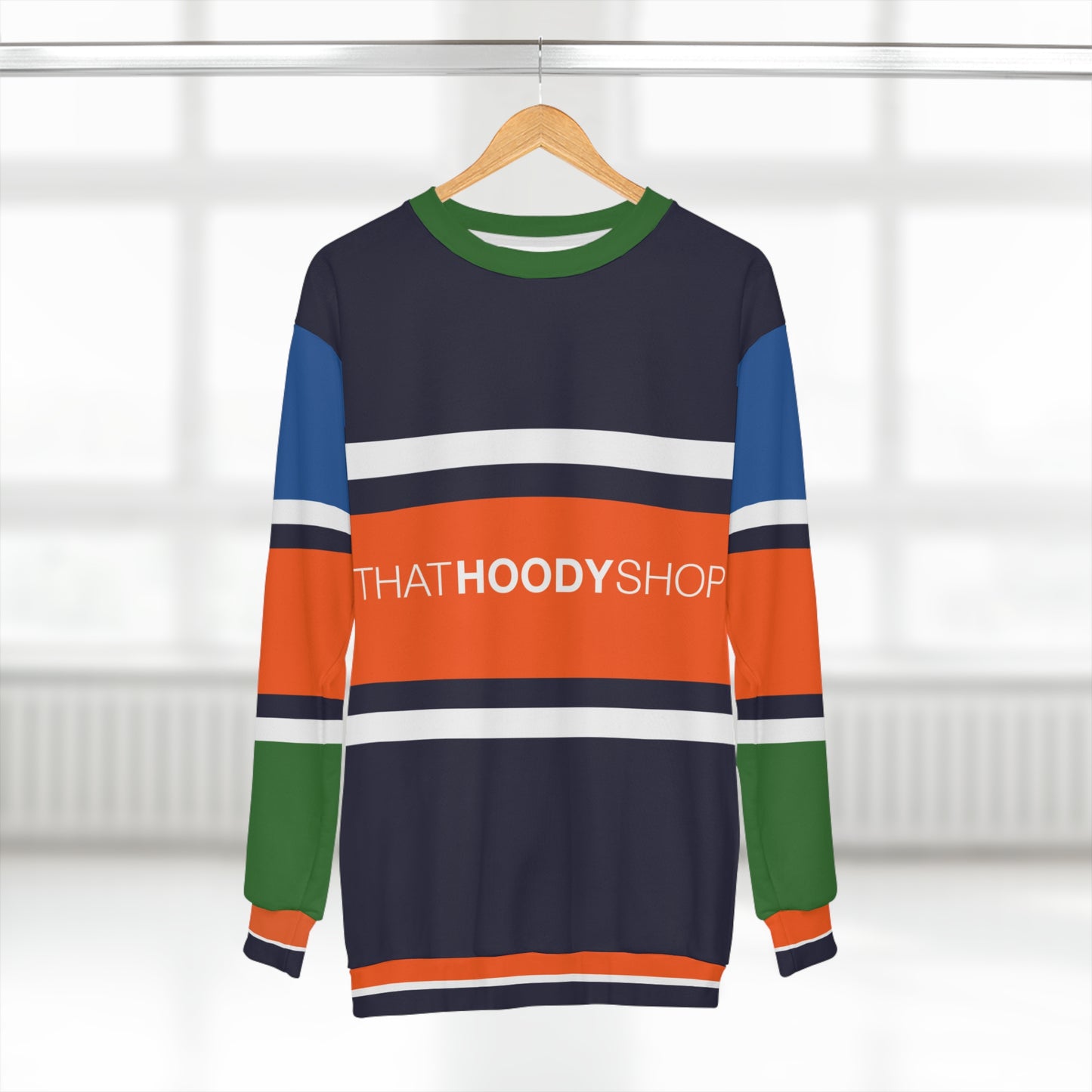 Blue Lagoon Barbarian Rugby Stripe Unisex Sweatshirt