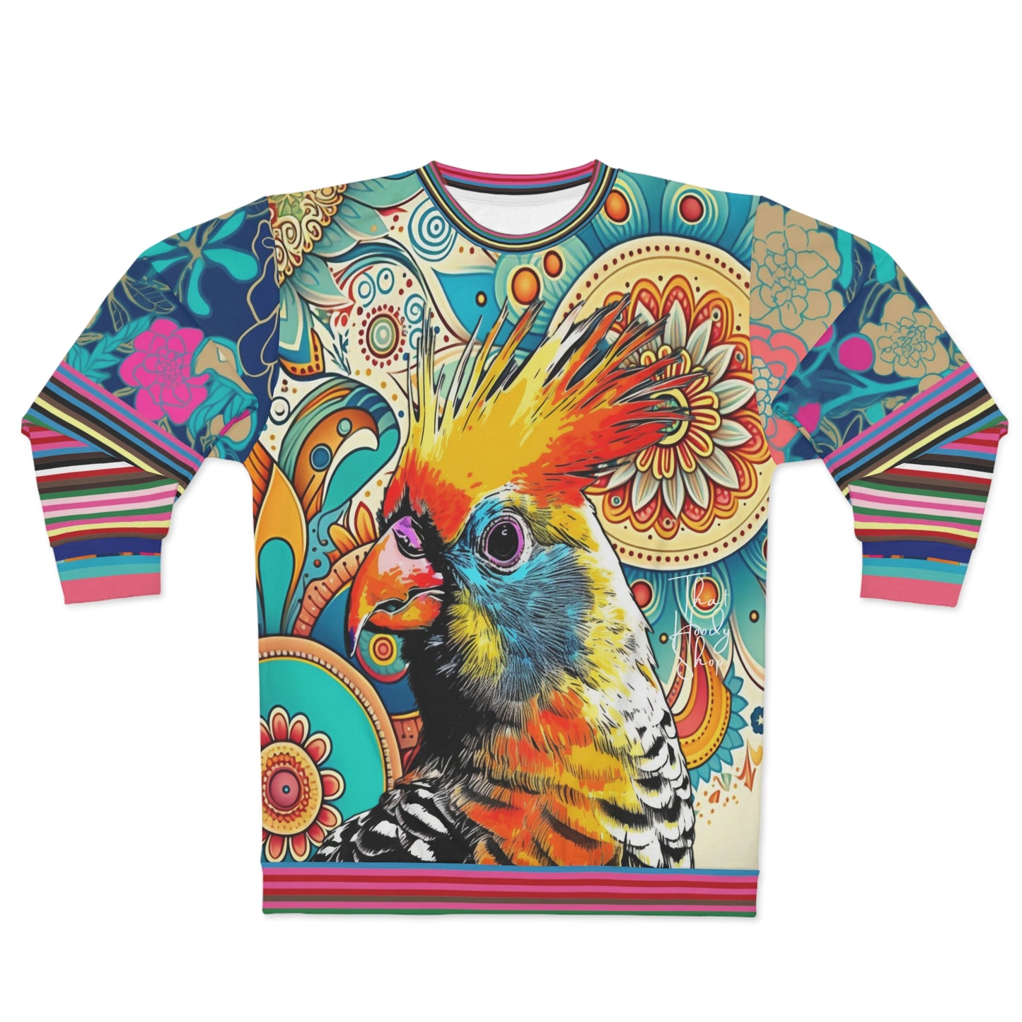 The Catamaran Cockatiel Floral Unisex Sweatshirt