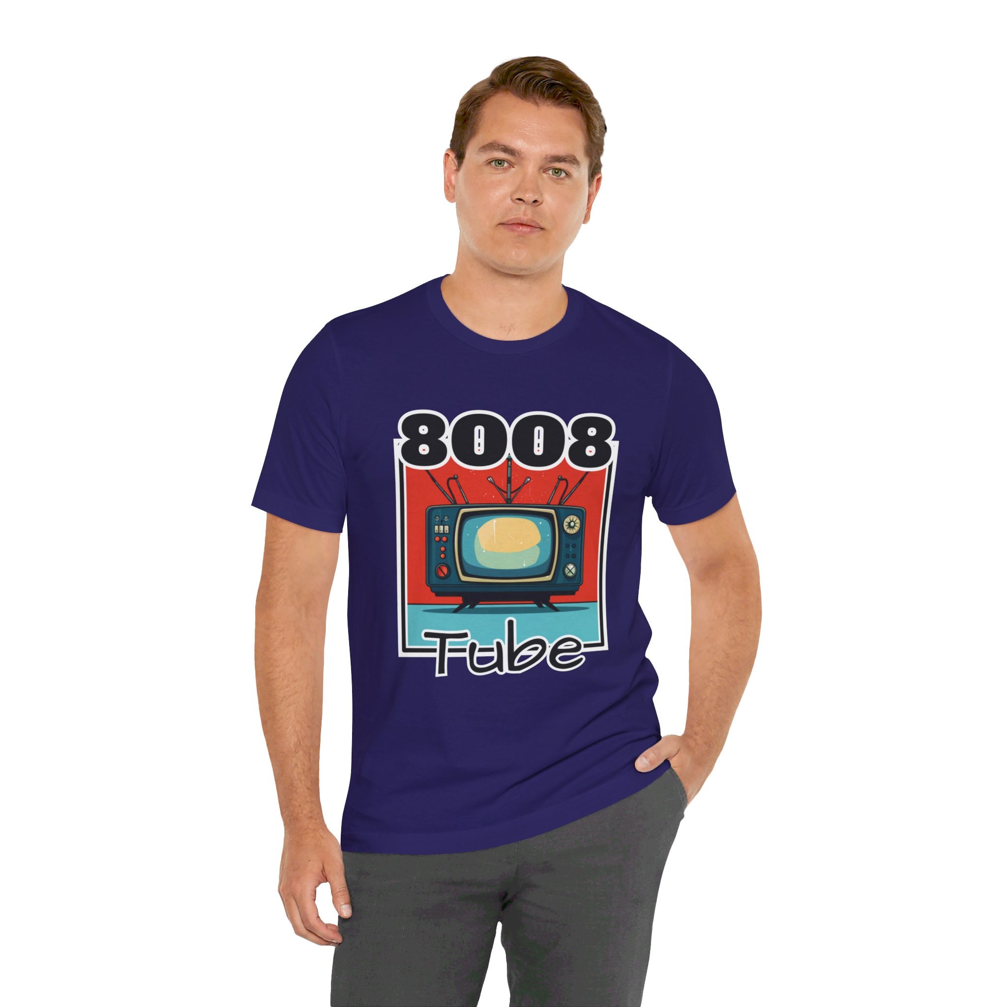 8008 Tube Vintage TV Print Unisex Short Sleeve Tee
