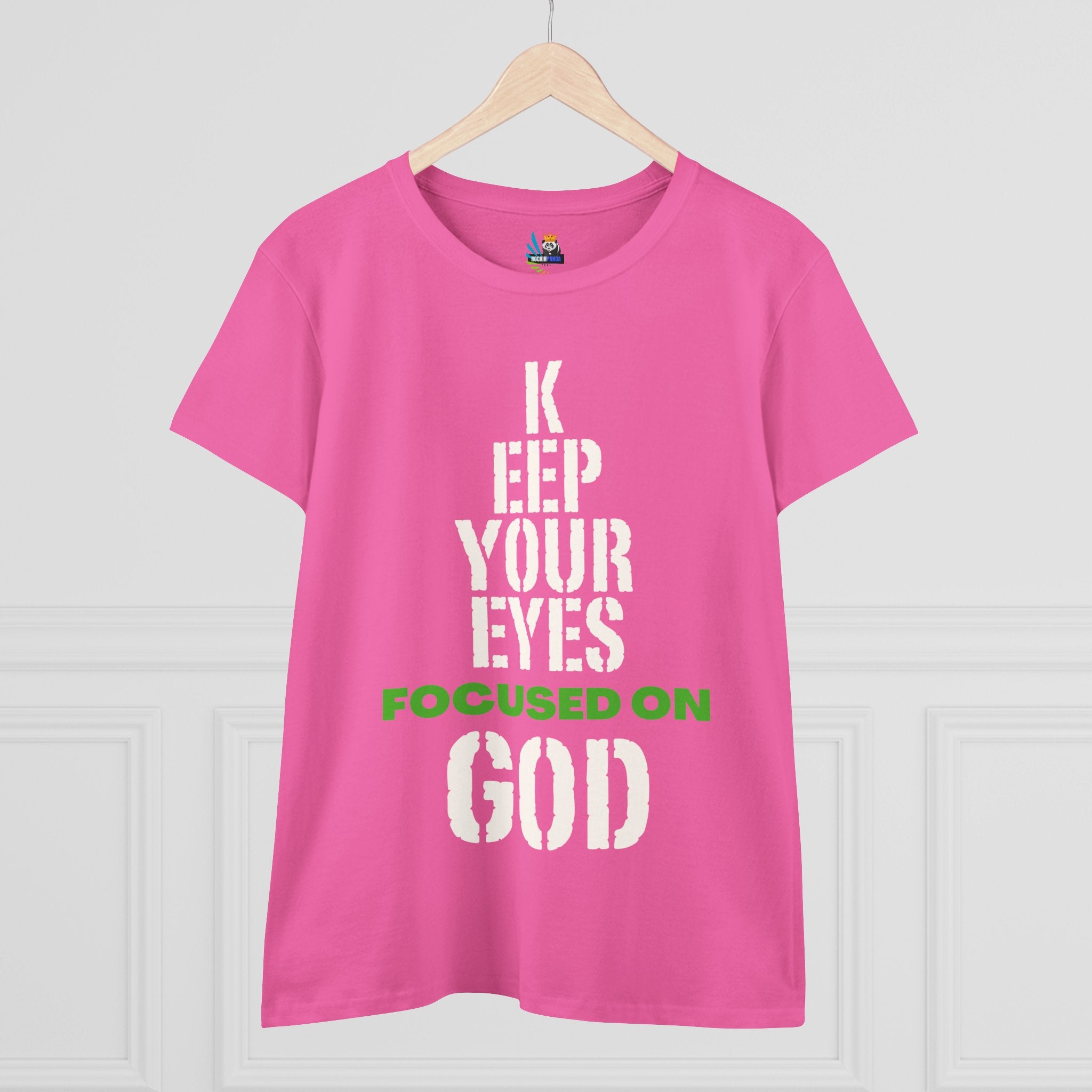 Keep Your Eyes Focused on God Midweight Cotton Tee - Faith Based Tee