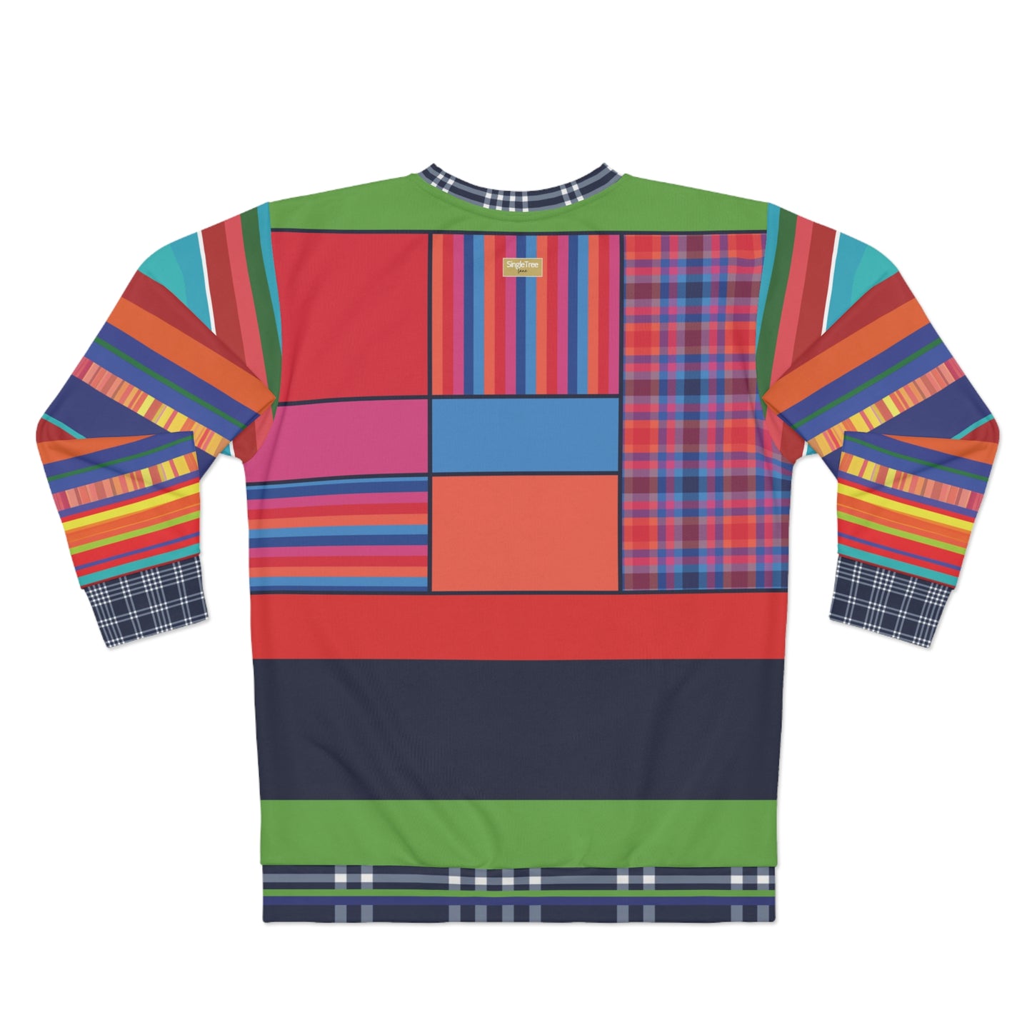 Red Dawn Plaid Rugby Stripe Unisex Sweatshirt