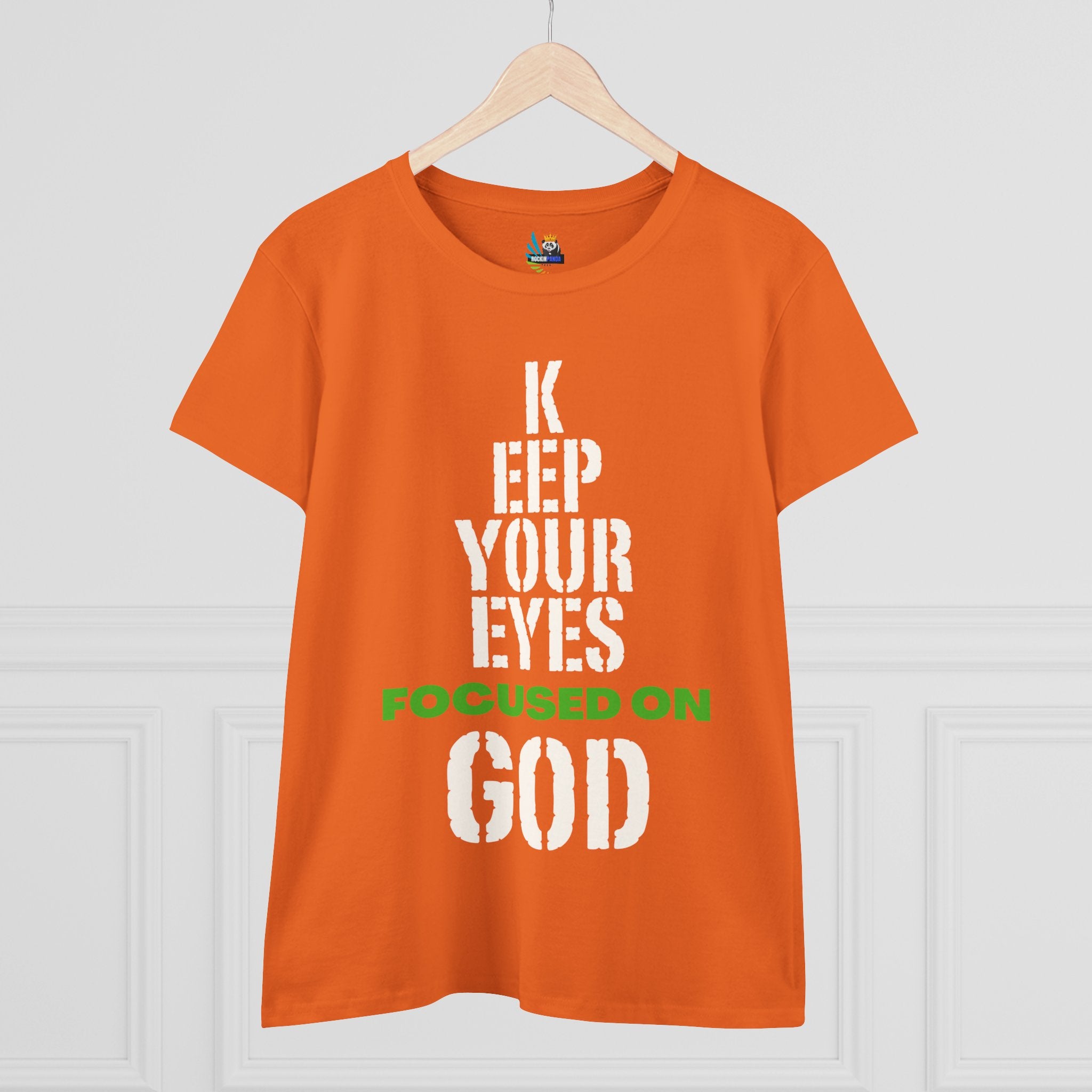 Keep Your Eyes Focused on God Midweight Cotton Tee - Faith Based Tee