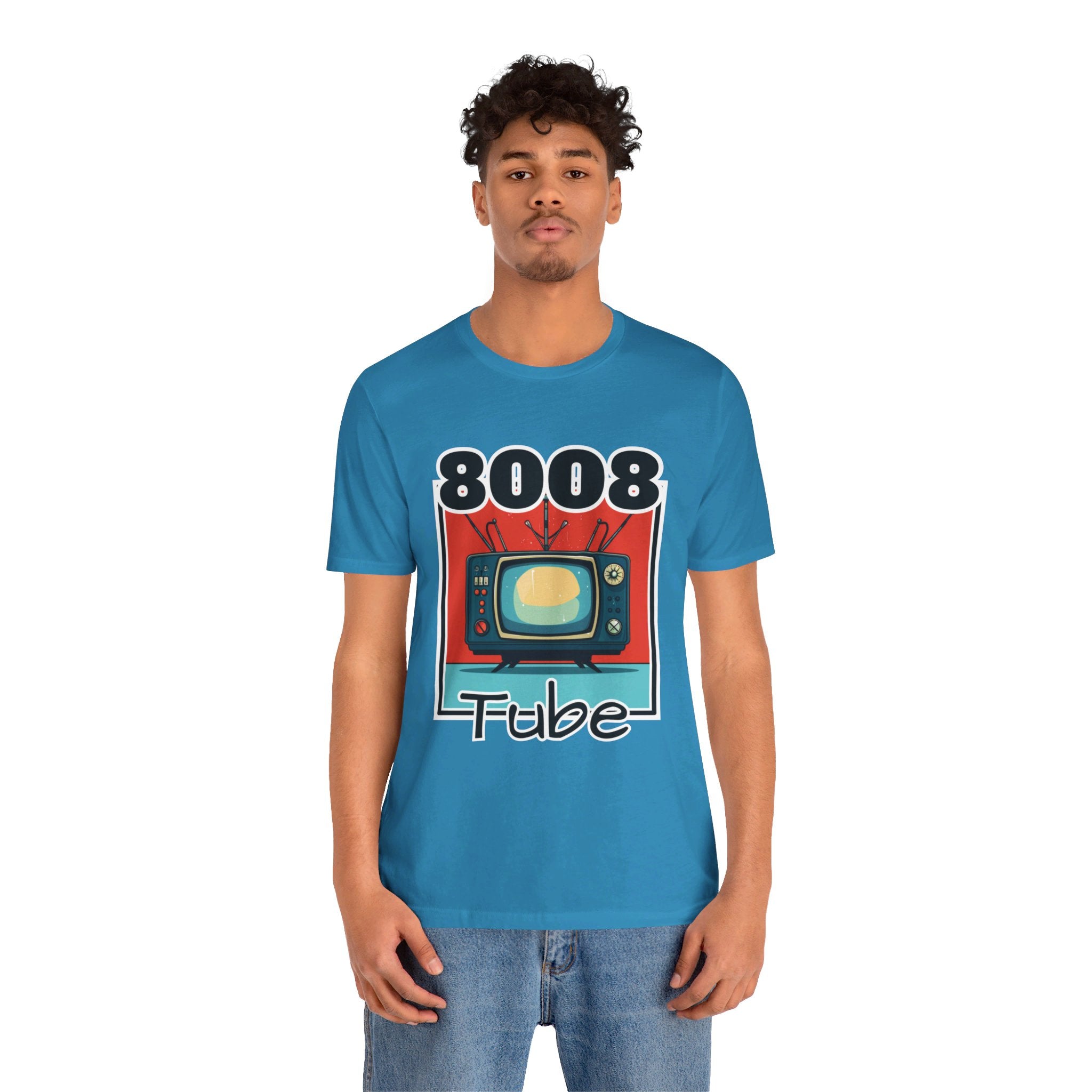 8008 Tube Vintage TV Print Unisex Short Sleeve Tee