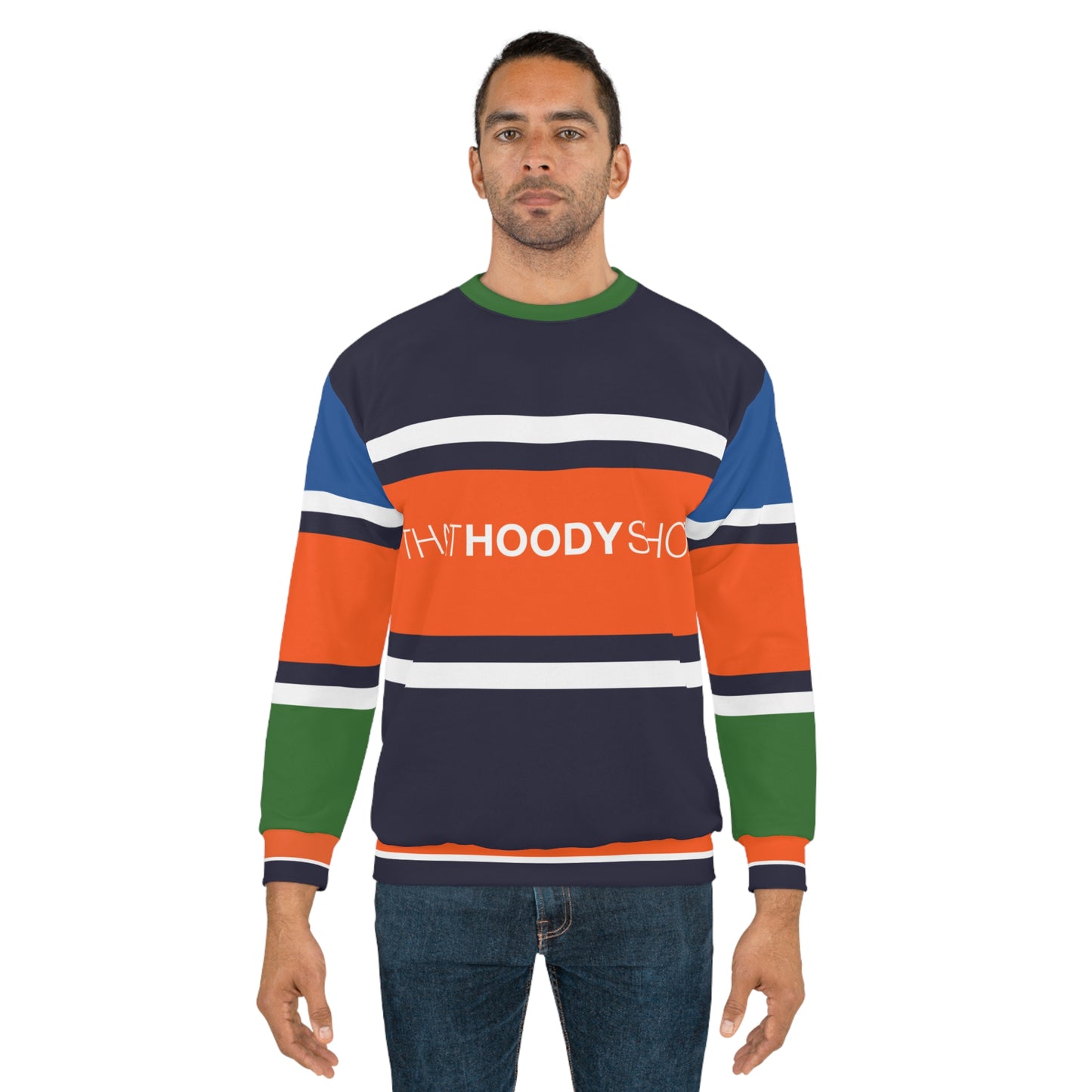 Blue Lagoon Barbarian Rugby Stripe Unisex Sweatshirt