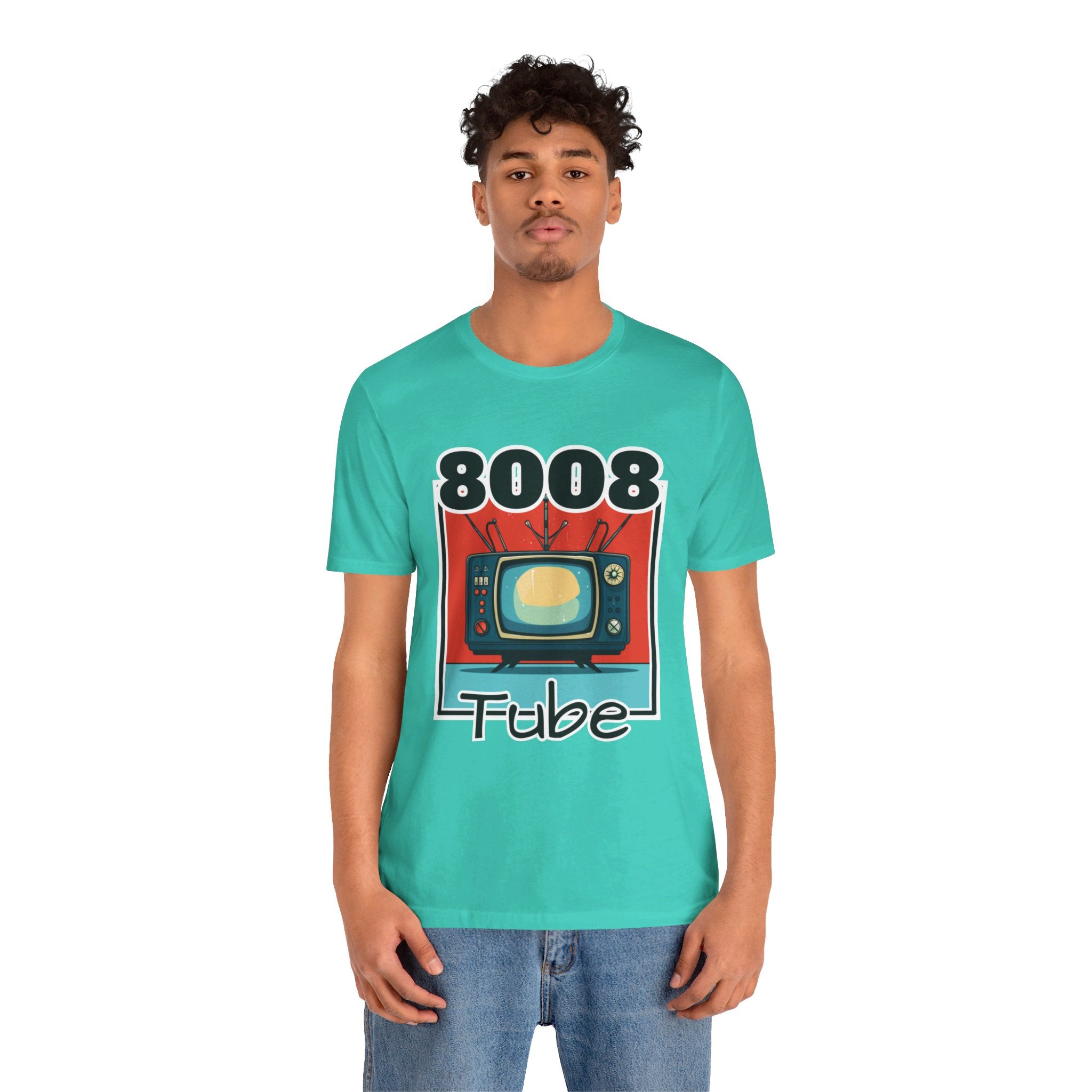 8008 Tube Vintage TV Print Unisex Short Sleeve Tee