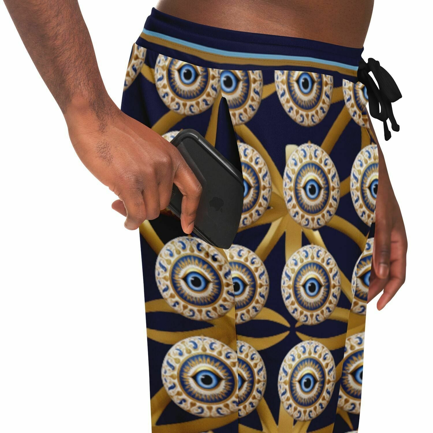 Evil Eye Protection in Midnight Eco-Poly Unisex Joggers