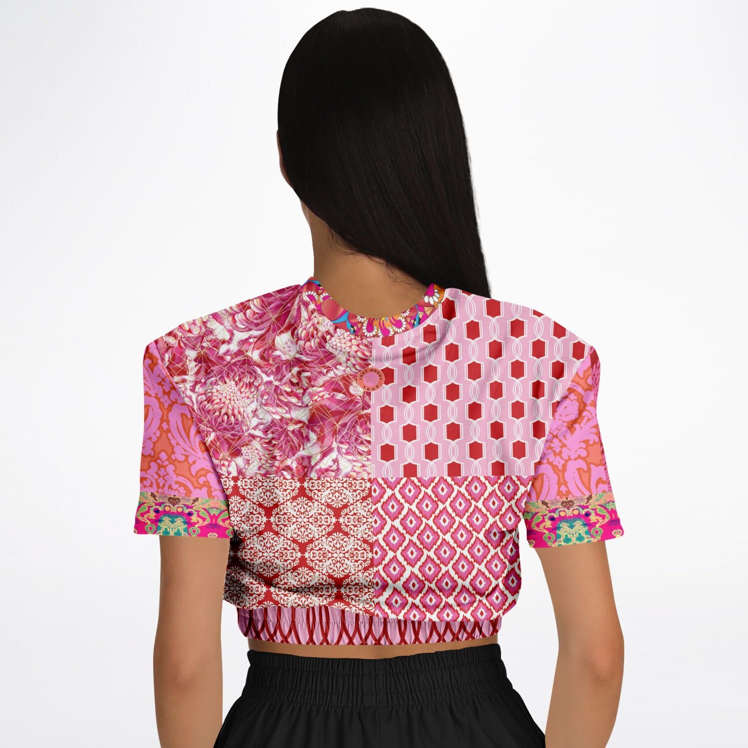 Jersey corto de manga corta con patchwork rosa de Gypsy Beat