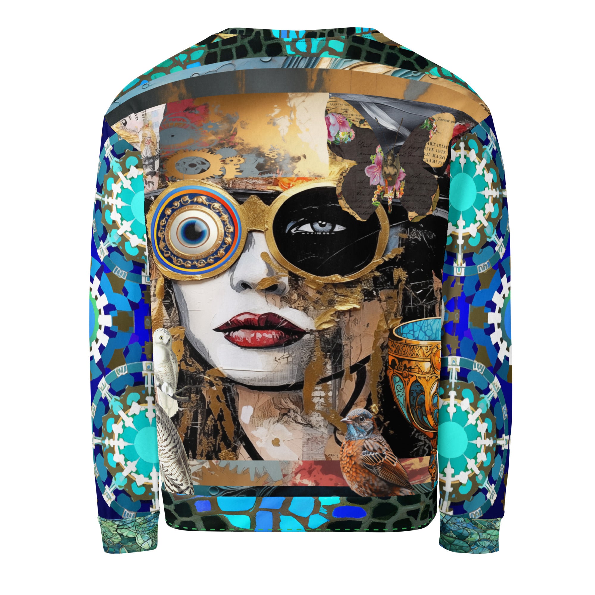Steampunk Girl in Abstract Summer Weight Eco-Poly Unisex Sweatshirt