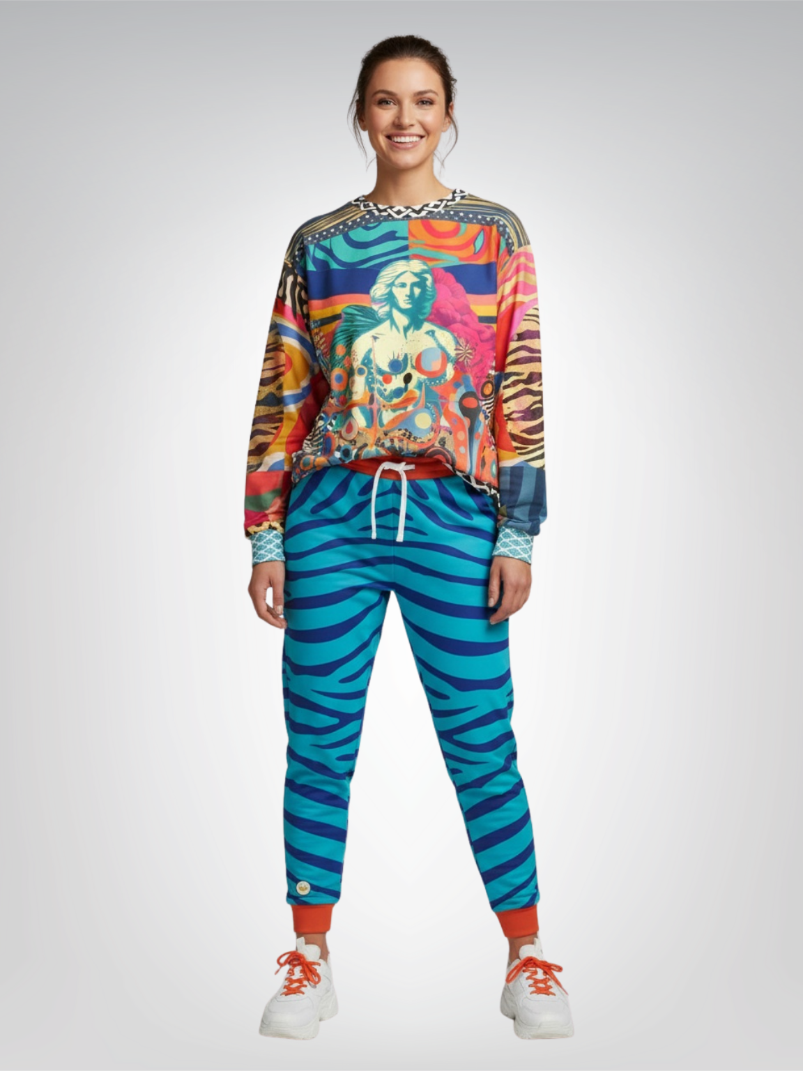 Zebra in Blue Eco-Poly Unisex Joggers