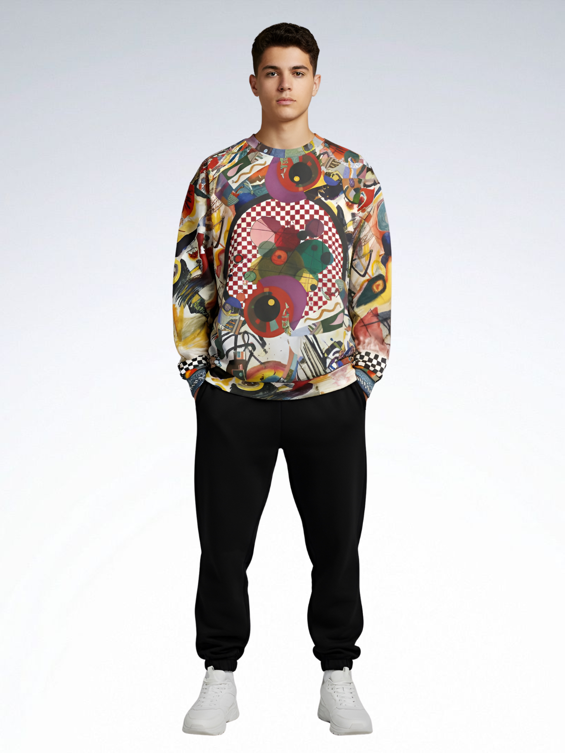 Around the Circle in Cossacks Abstract Print Unisex Sweatshirt (Gold Label)