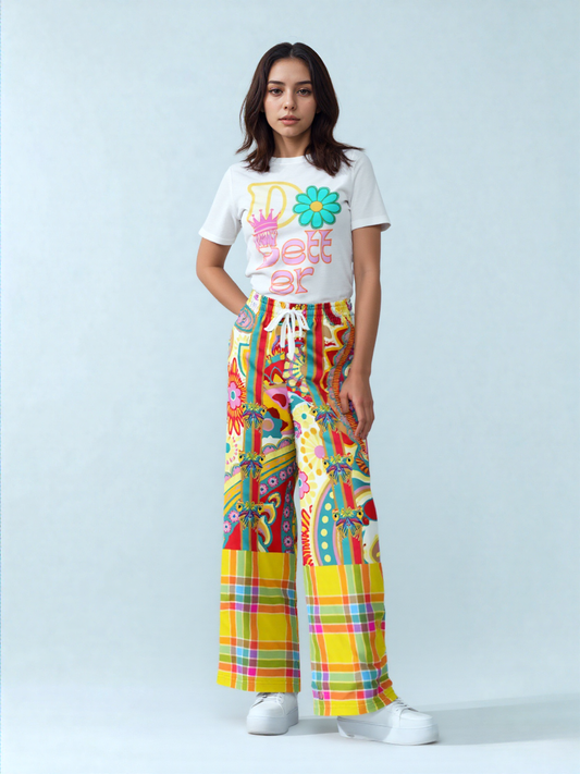 Ashbury Heights Paisley Eco-Poly Wide Leg Pants