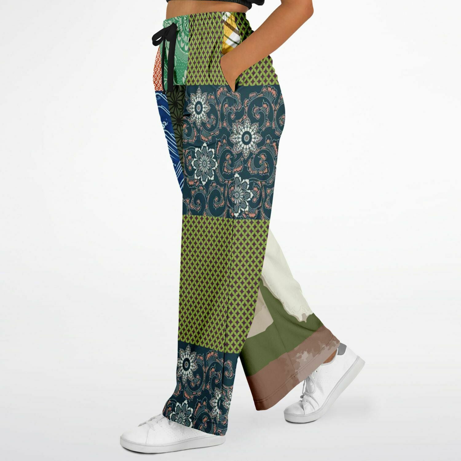 Razzamatazz Vintage Patchwork Eco-Poly Wide Leg Pants