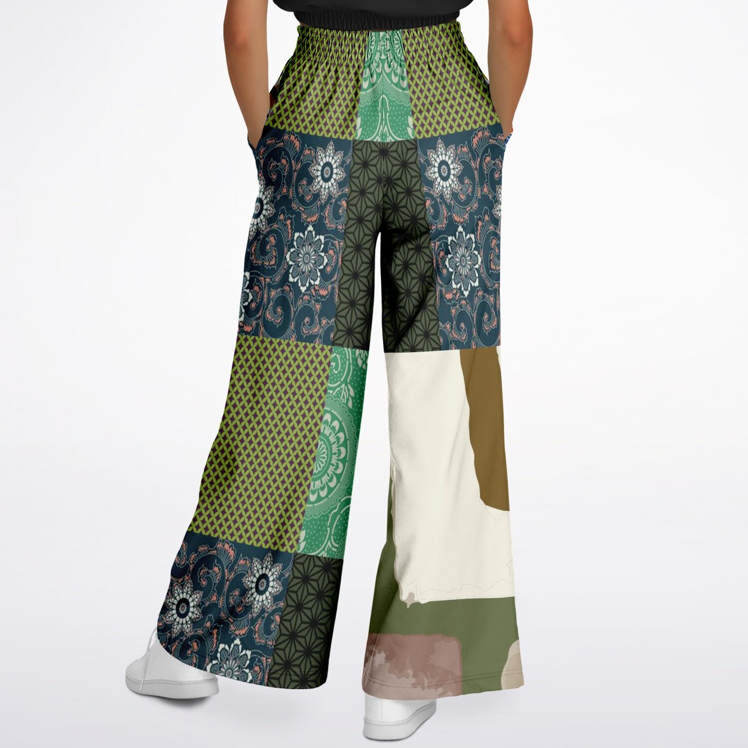 Razzamatazz Vintage Patchwork Eco-Poly Wide Leg Pants