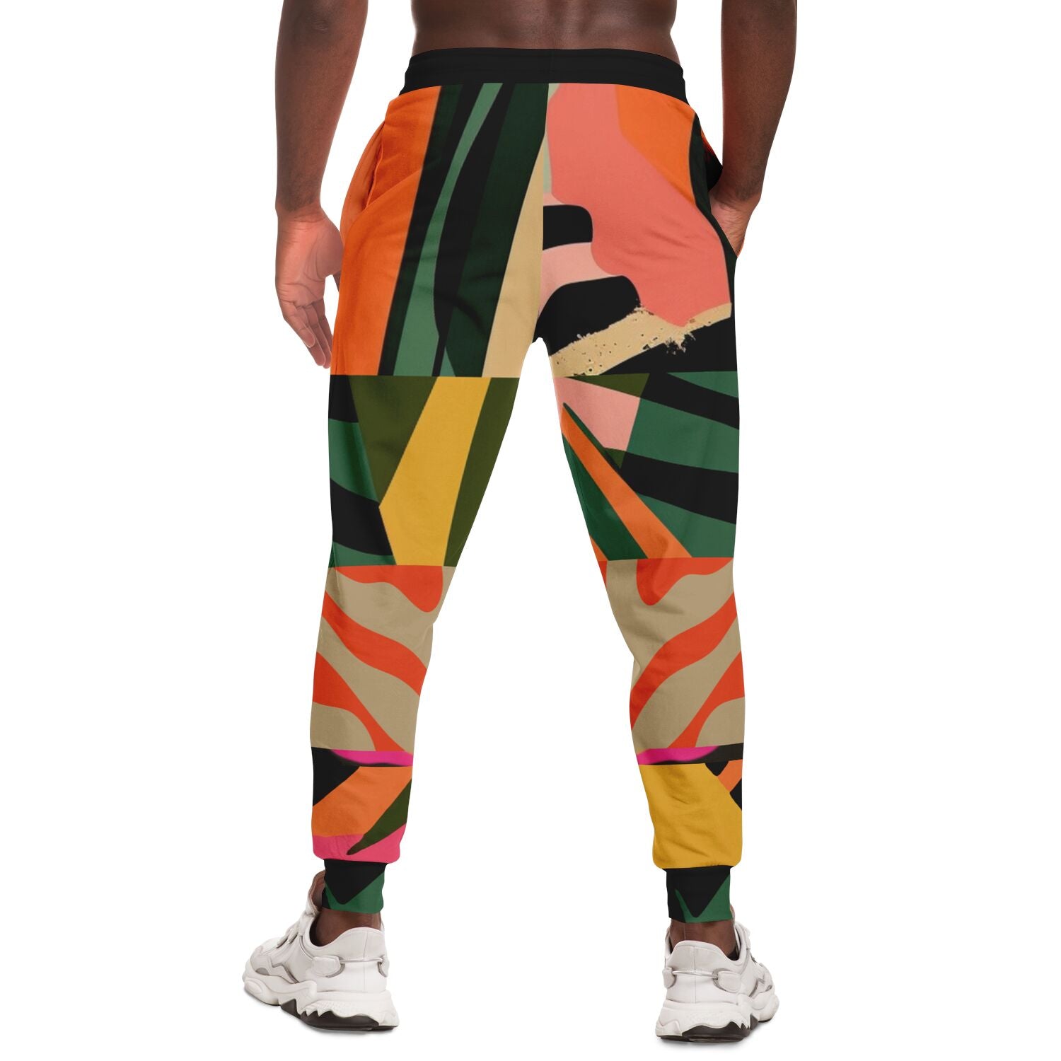 Girl in Meditation Bright Zebra Print Eco-Poly Unisex Joggers