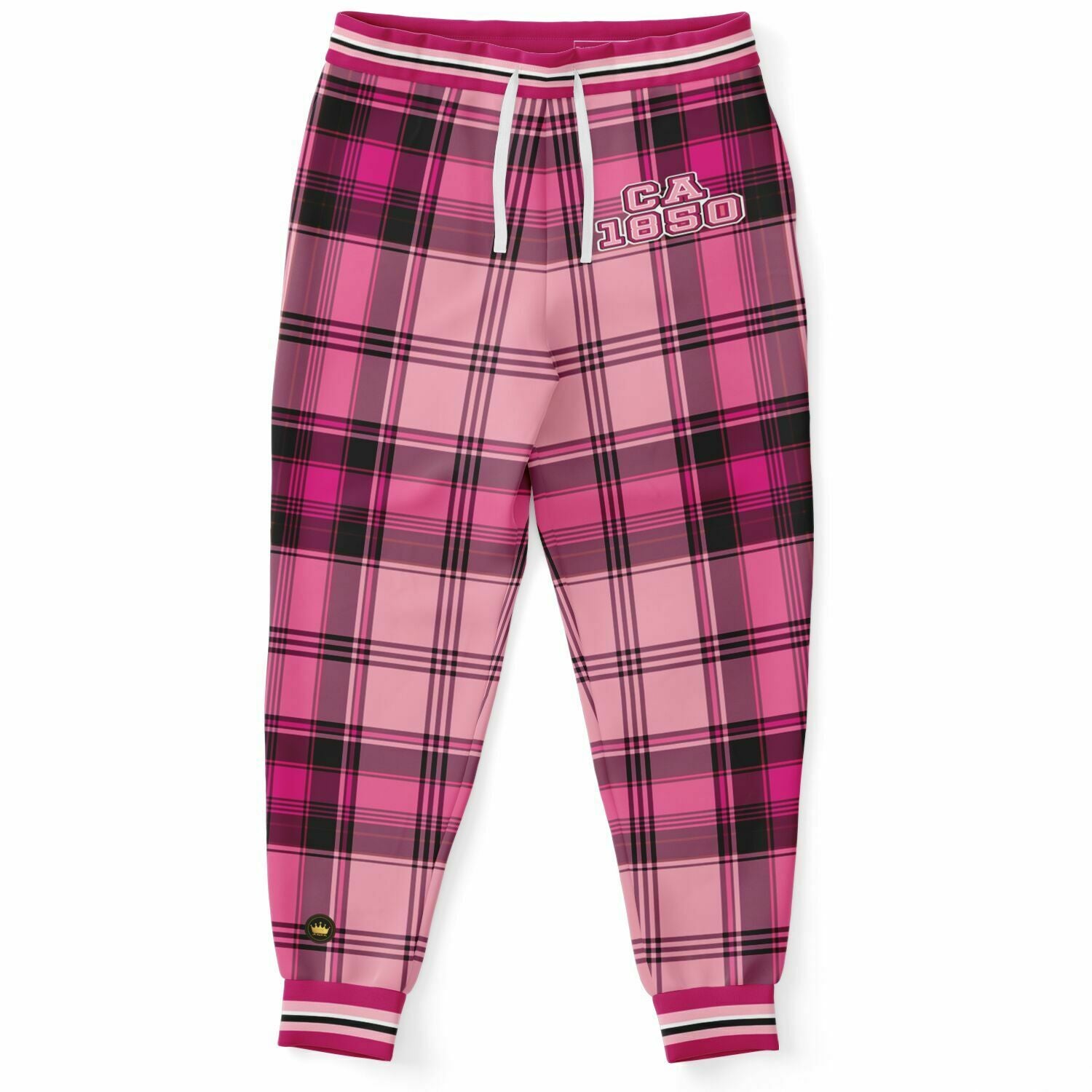 CA 1850 Joggers unisex de poliéster ecológico Plaidster rosa