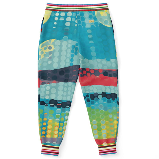 Blue Currents Abstract Wave Eco-Poly Unisex Joggers