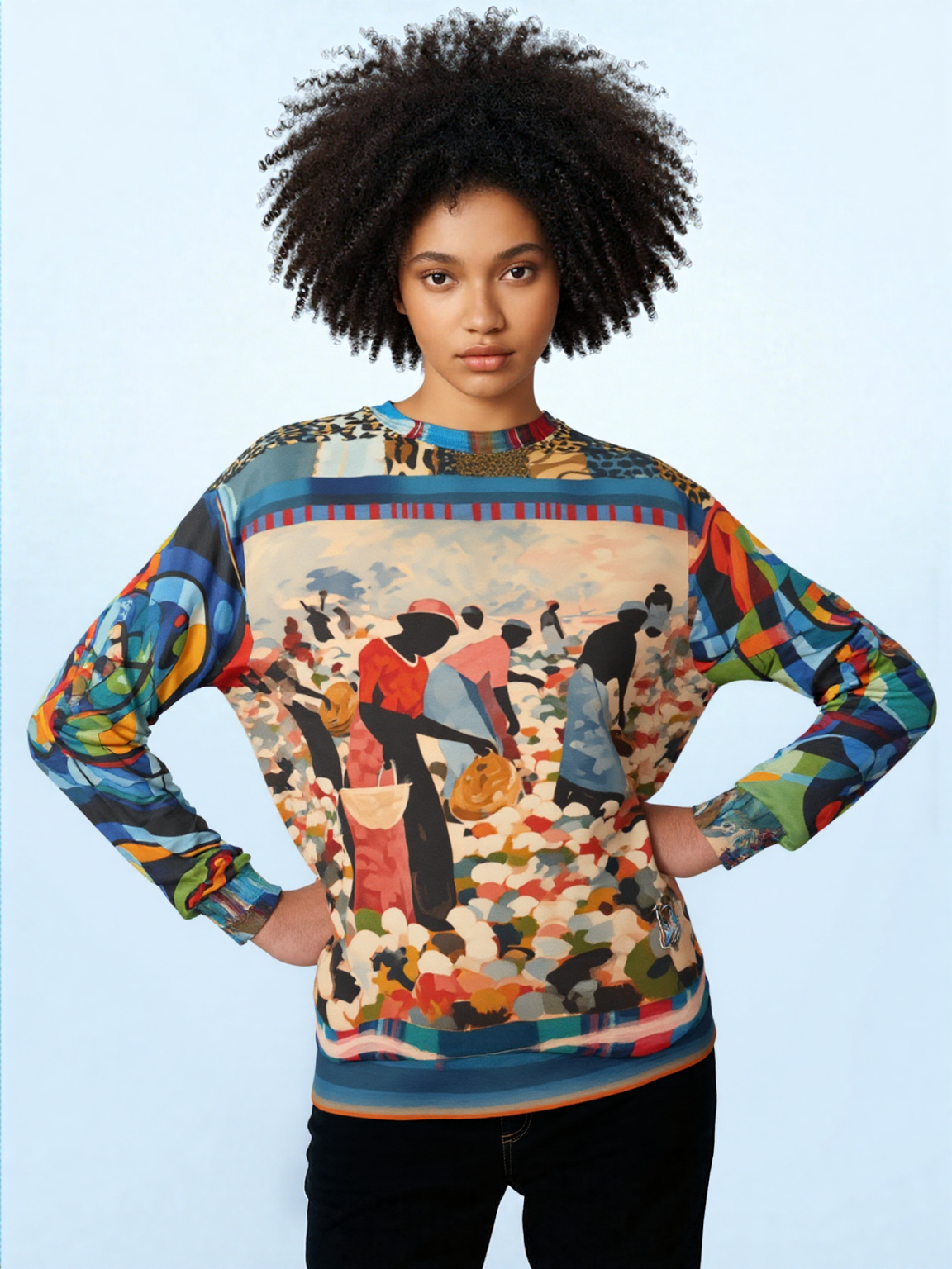 Blood Sweat & Tears - Bygone Times Patchwork Print Unisex Sweatshirt (Gold Label)