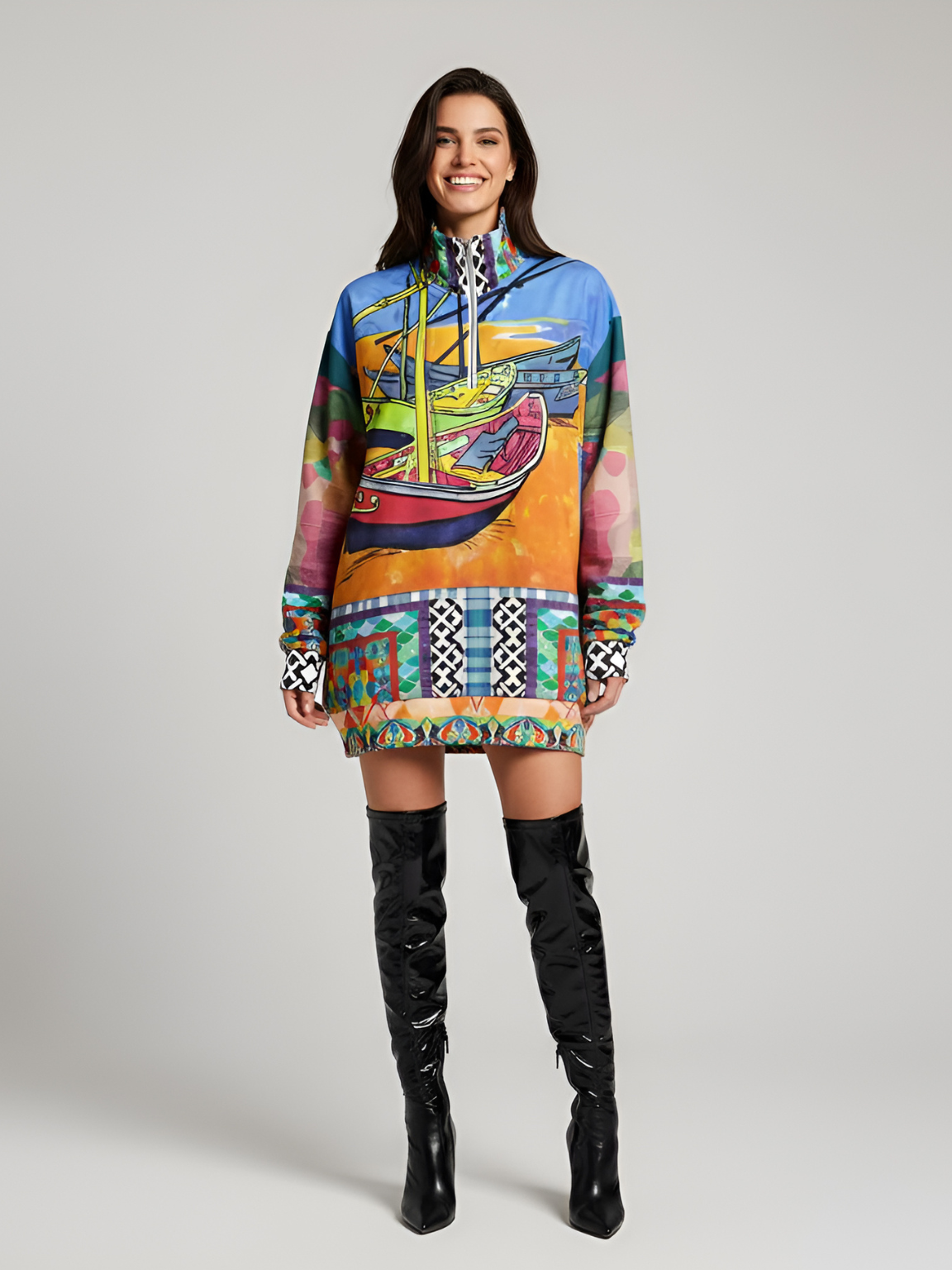 Boats of the Saint Marys Heavyweight Oversized Quarter Zip Sweatshirt