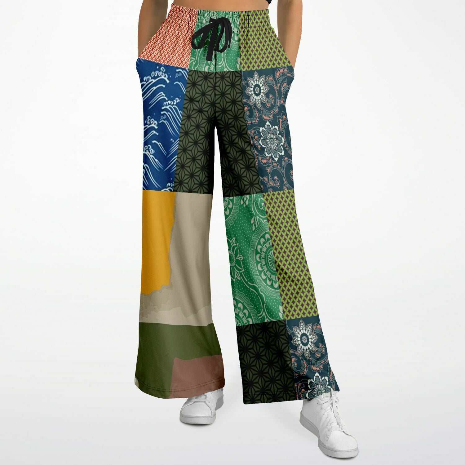 Razzamatazz Vintage Patchwork Eco-Poly Wide Leg Pants