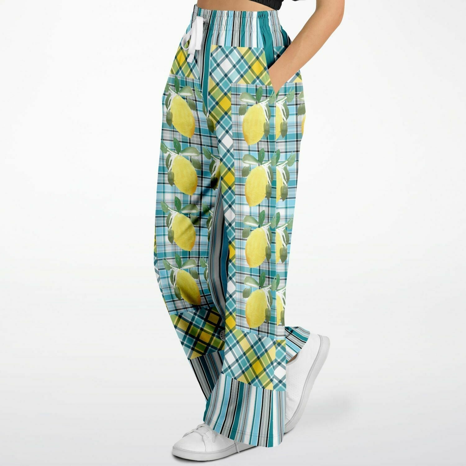 Lemon Zest Striped Eco-Poly Wide Leg Pants