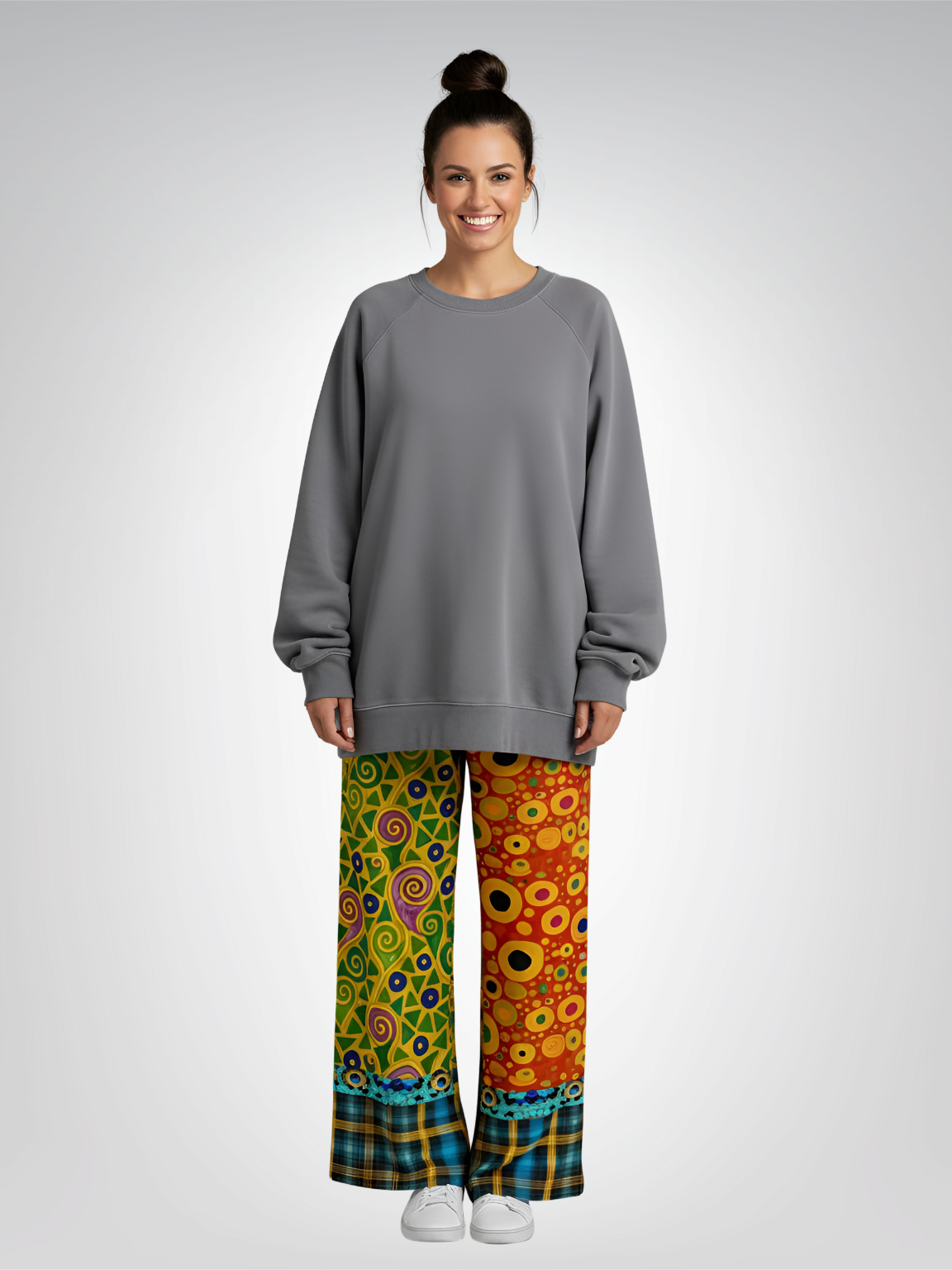 Call Me Fritza in Medallion Art Deco Print Eco-Poly Wide Leg Pants