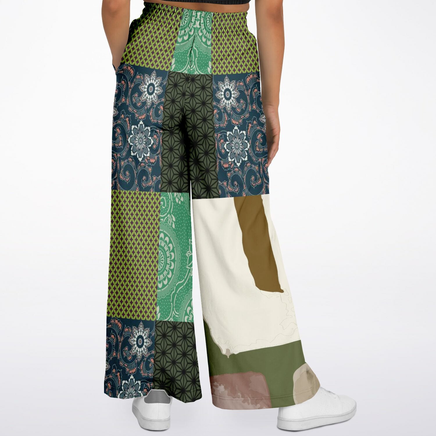 Razzamatazz Vintage Patchwork Eco-Poly Wide Leg Pants