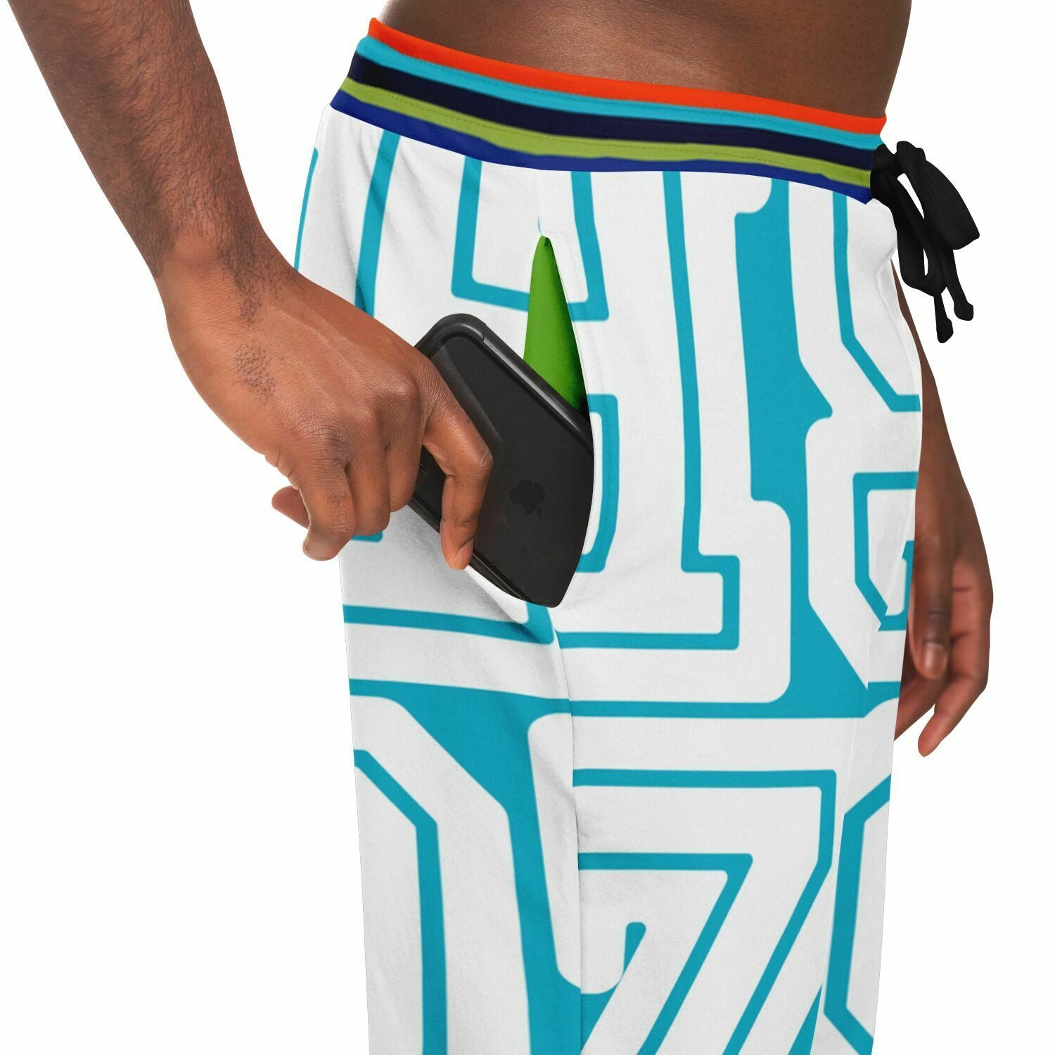 Monograma THS 1976 CA en joggers unisex de poliéster ecológico azul bahameño