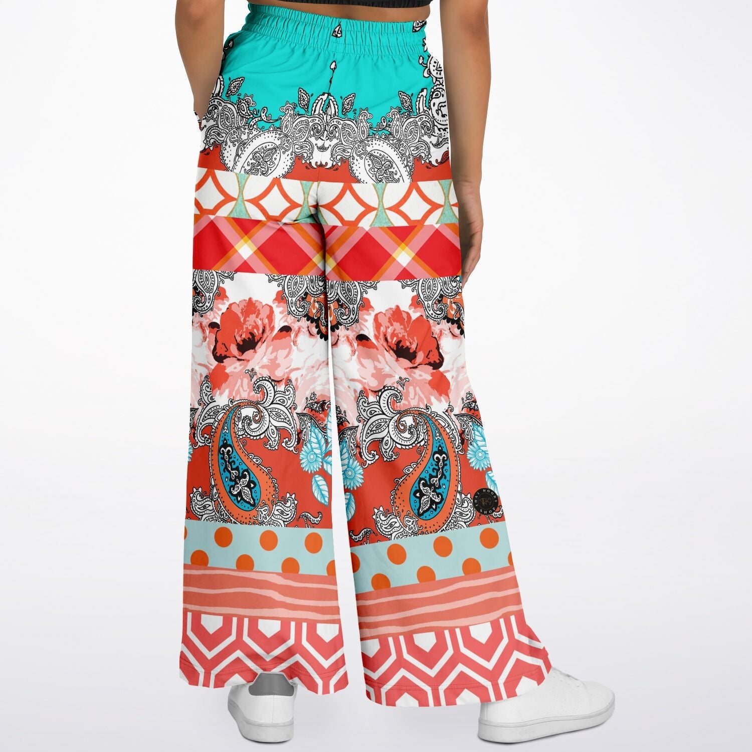 Coral Springs Hippie Patchwork Eco-Poly Patchwork Wide Leg Pants