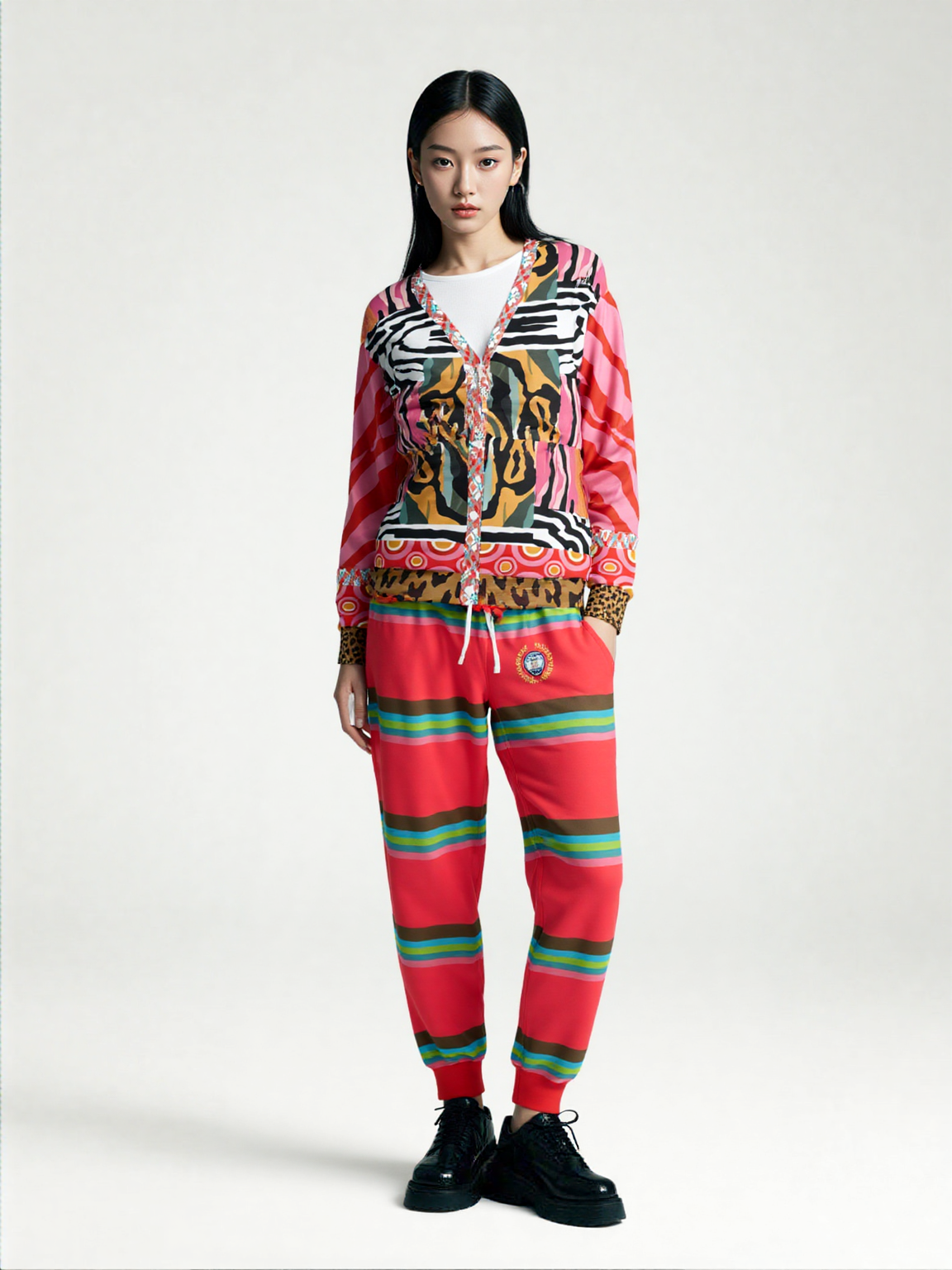 Watermelon Crush Rugby Stripe Eco-Poly Unisex Joggers