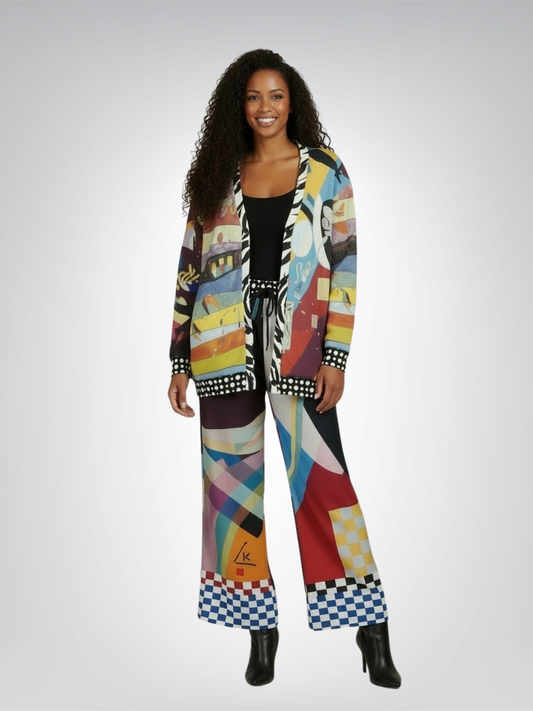 Composition in Nines - Kandinsky Heavyweight Unisex Cardigan