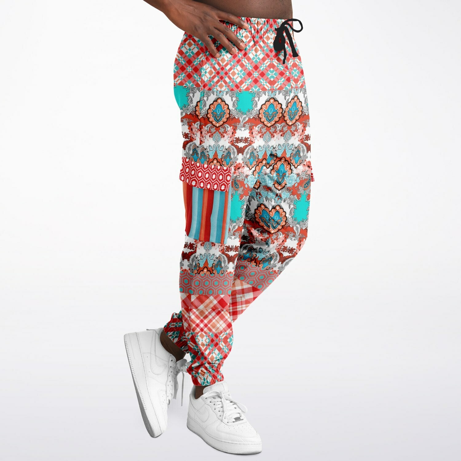 Coral Springs Abstract Paisley Patchwork Eco-Poly Unisex Cargo Joggers