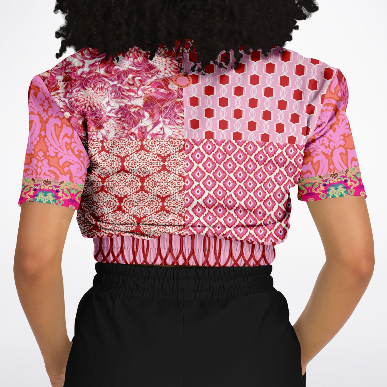 Jersey corto de manga corta con patchwork rosa de Gypsy Beat