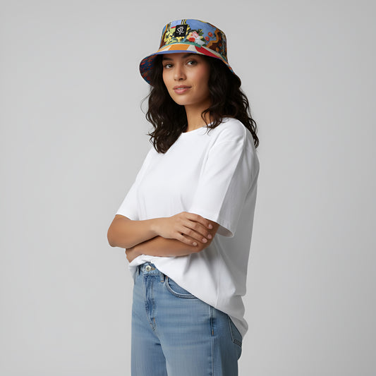 Decorative Figure in Ornamental Reversible Bucket Hat
