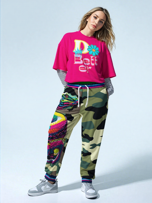 Serpent Says Green Camo Eco-Poly Unisex Joggers