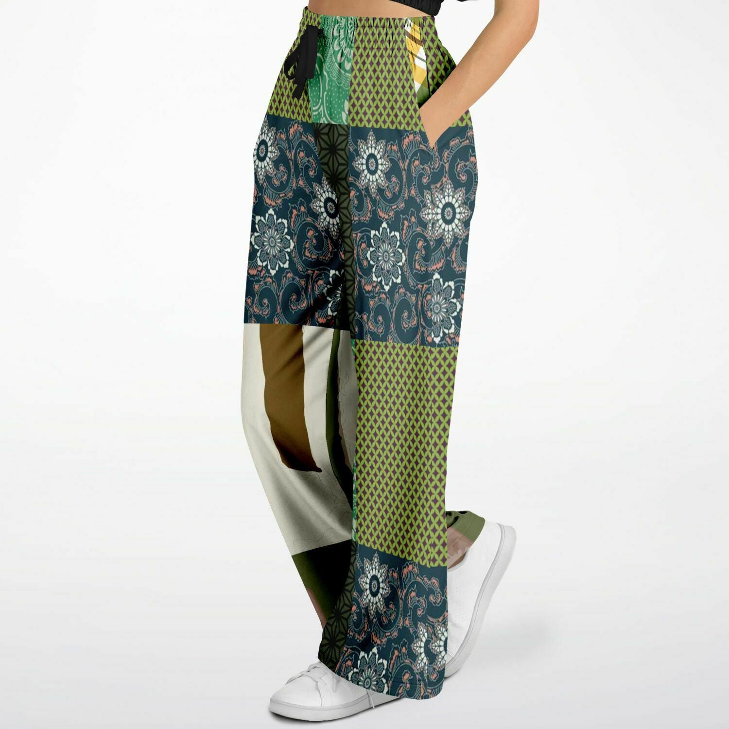 Razzamatazz Vintage Patchwork Eco-Poly Wide Leg Pants