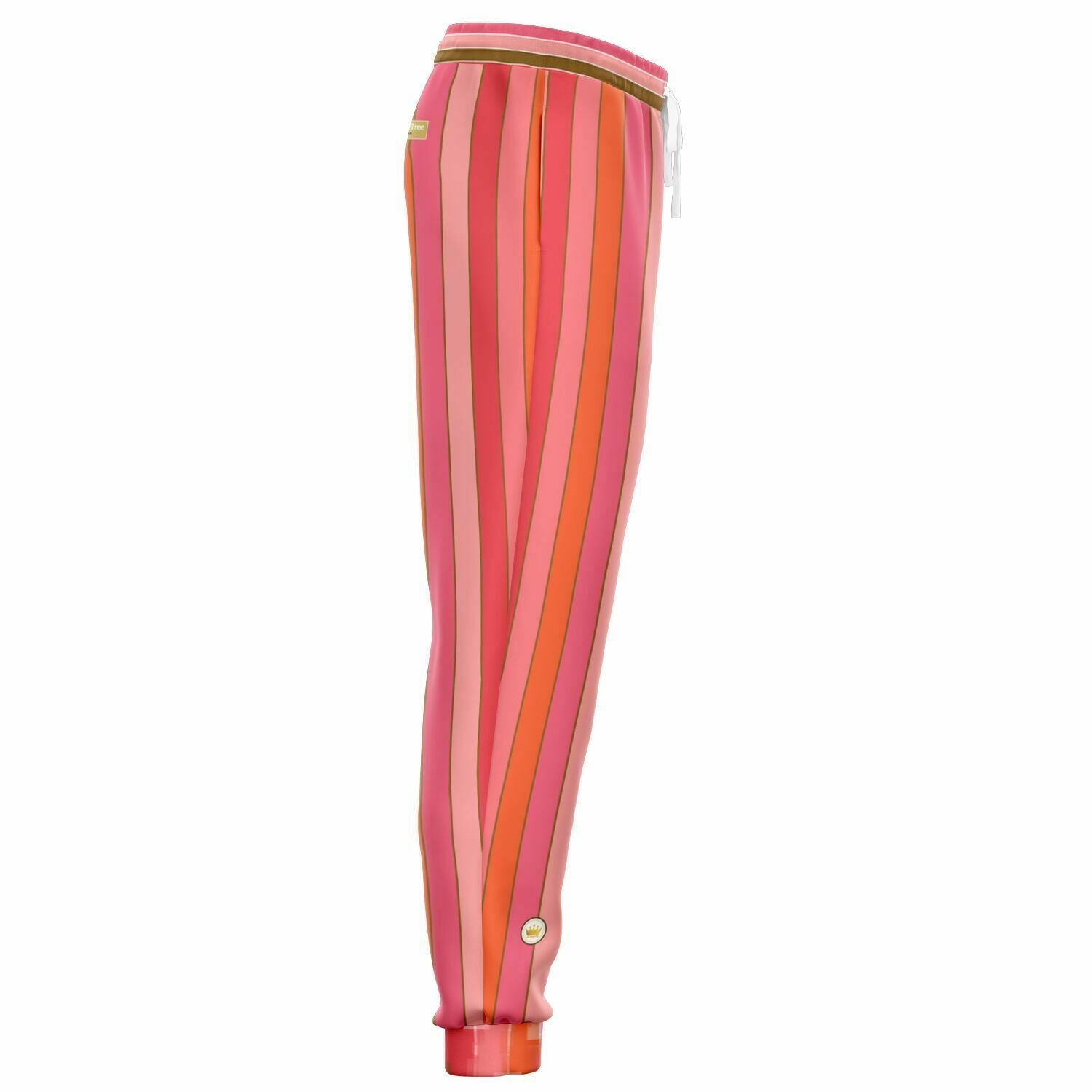 Coral Lipstick Rugby Stripe Eco-Poly Unisex Joggers