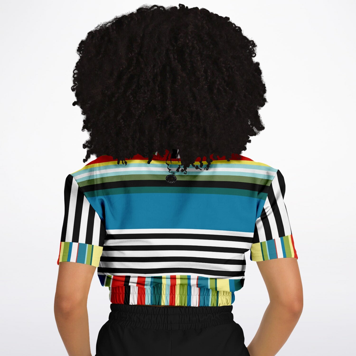 Everglades Jailhouse Stripe Eco-Poly Short Sleeve Cropped Pullover