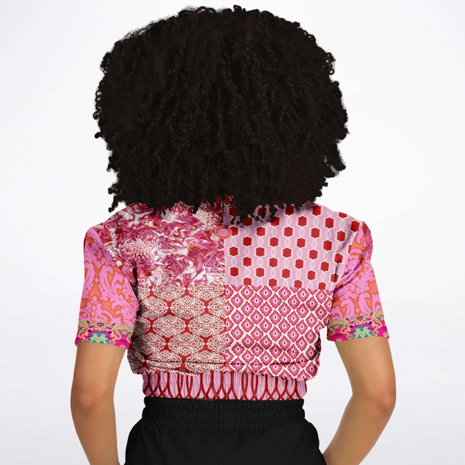 Jersey corto de manga corta con patchwork rosa de Gypsy Beat