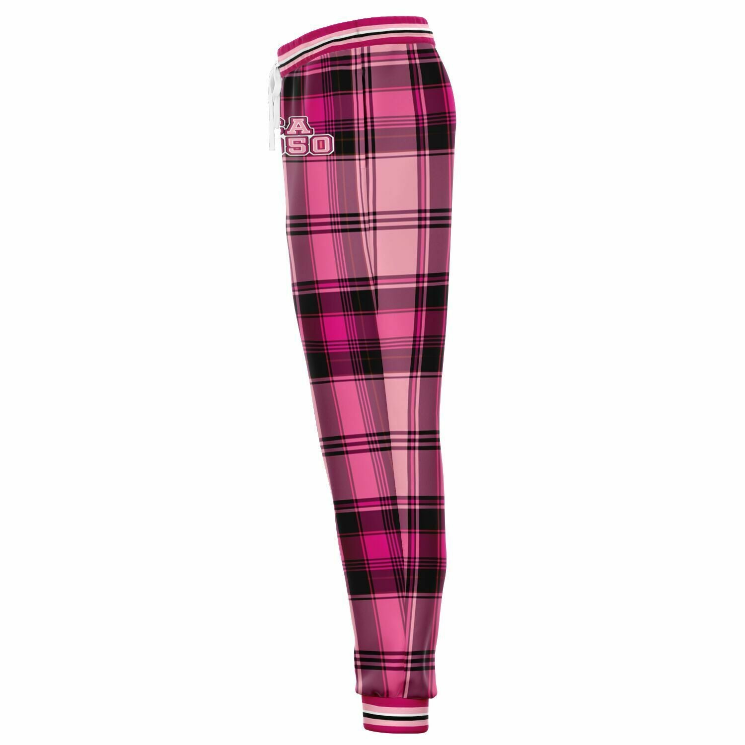 CA 1850 Joggers unisex de poliéster ecológico Plaidster rosa