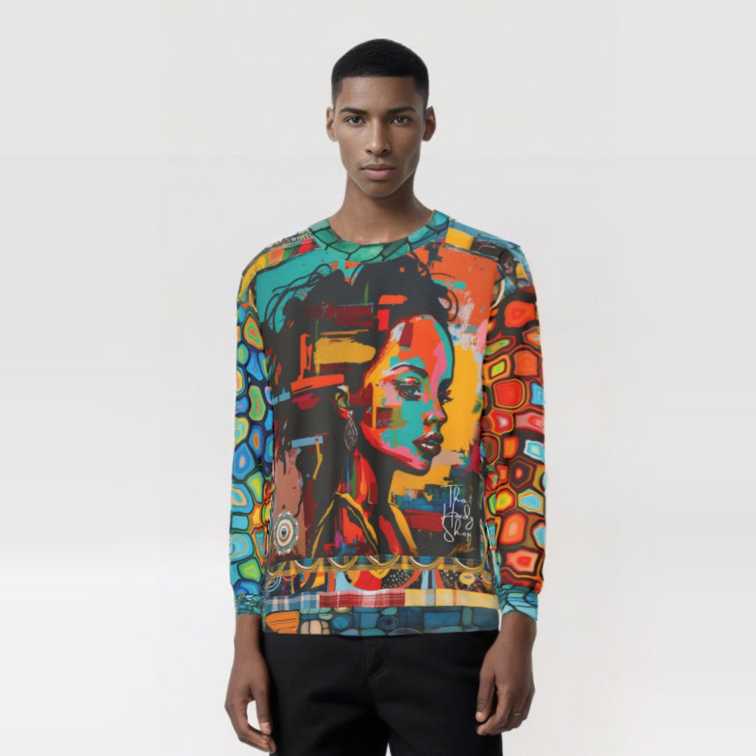 Girl in Colorblock Graffiti Unisex Sweatshirt (Gold Label)