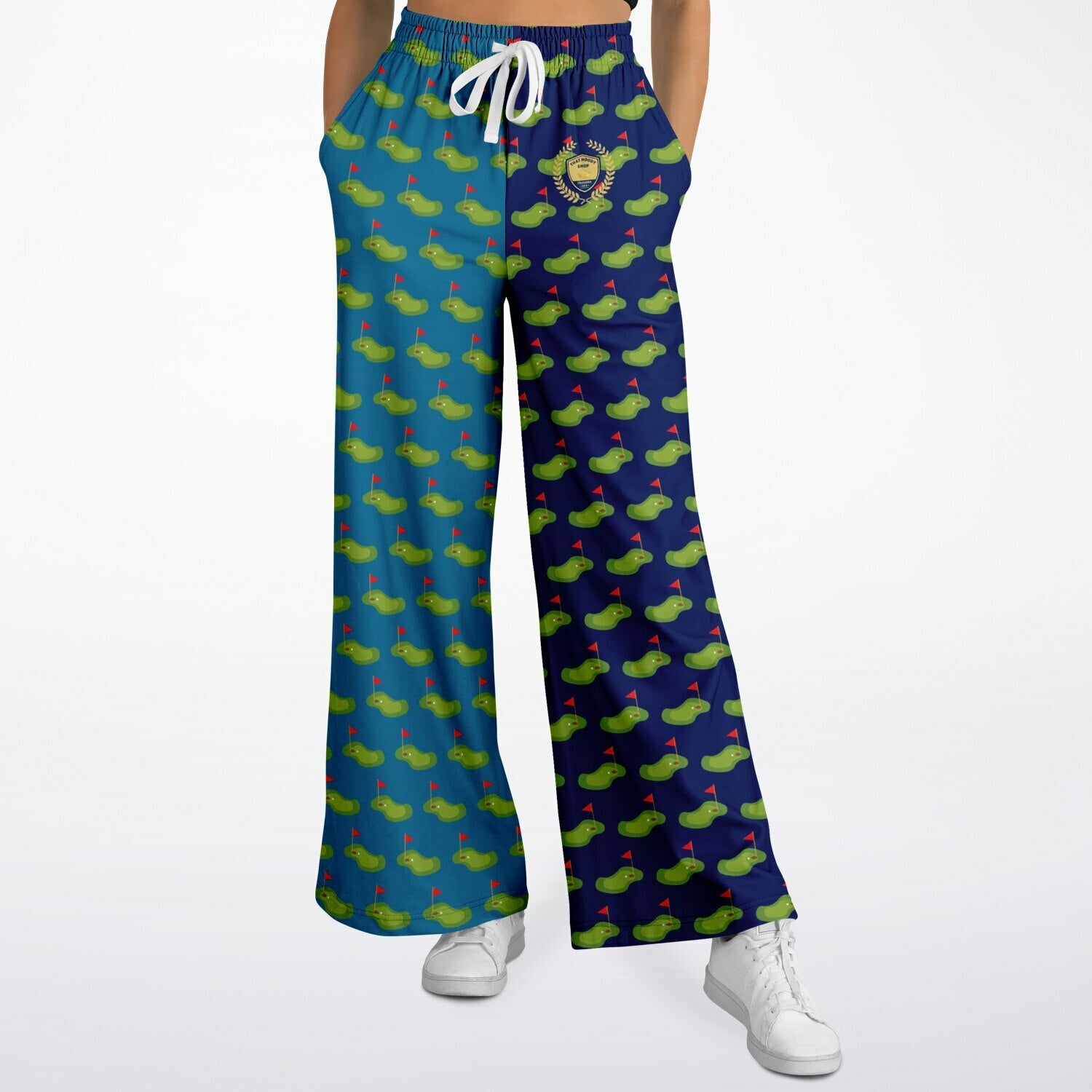 Golf - Hitting the Links in Blue Duo Eco-Poly Wide Leg Pants