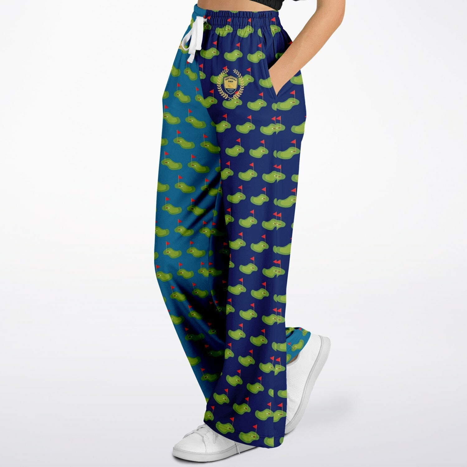 Golf - Hitting the Links in Blue Duo Eco-Poly Wide Leg Pants
