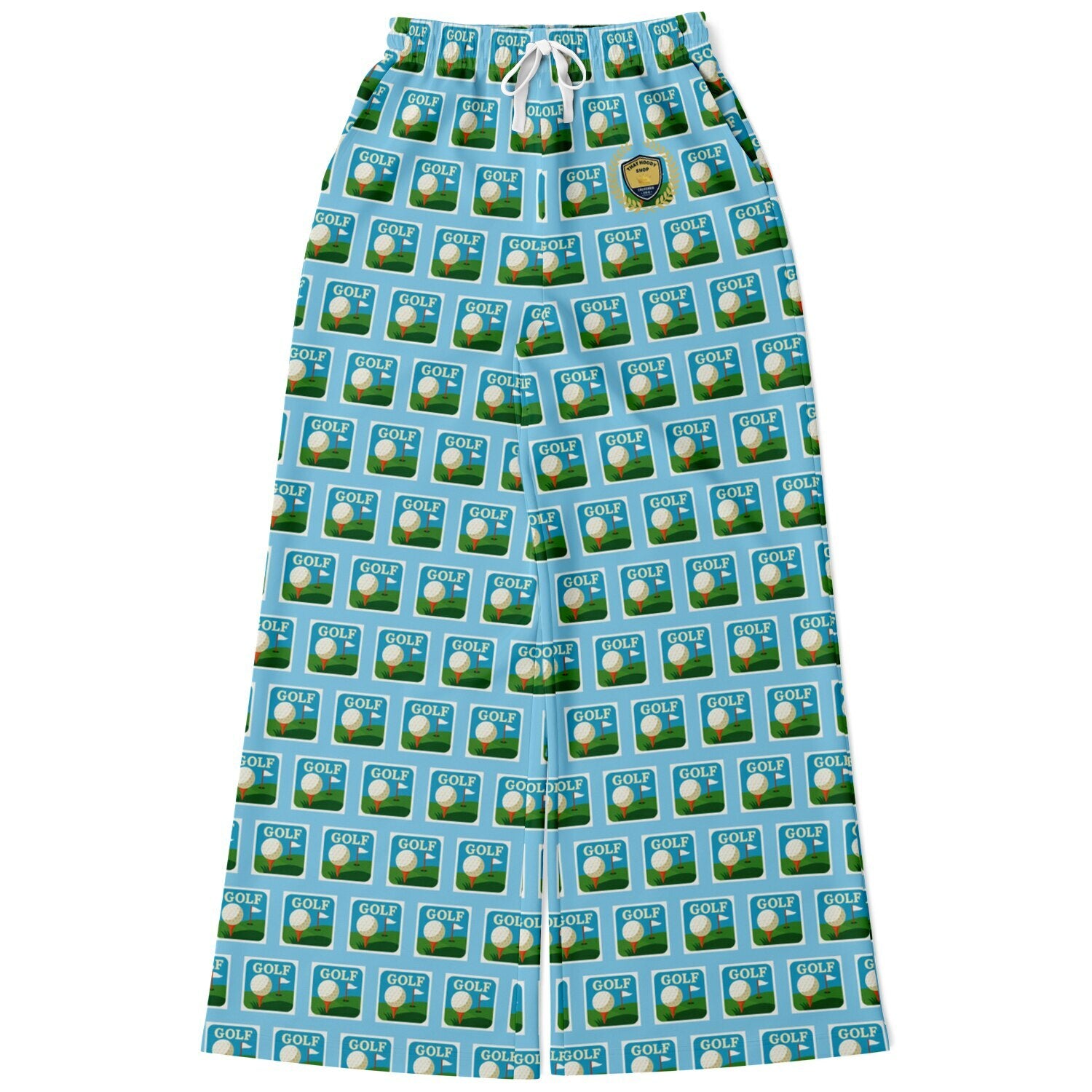 Golf - Hole in One in Blue Skies Eco-Poly Wide Leg Pants