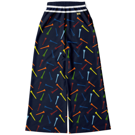 Golf Tee Time in Navy Blue Eco-Poly Wide Leg Pants