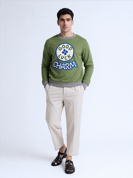 Good Luck Charm Knitted Crewneck Sweater