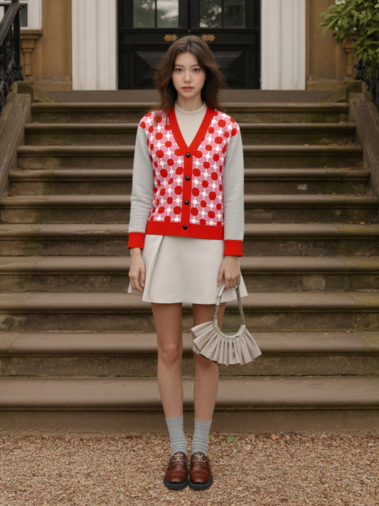 Groovy Disco Lantern Afterglow in Strawberry Sherbet Knitted Cardigan